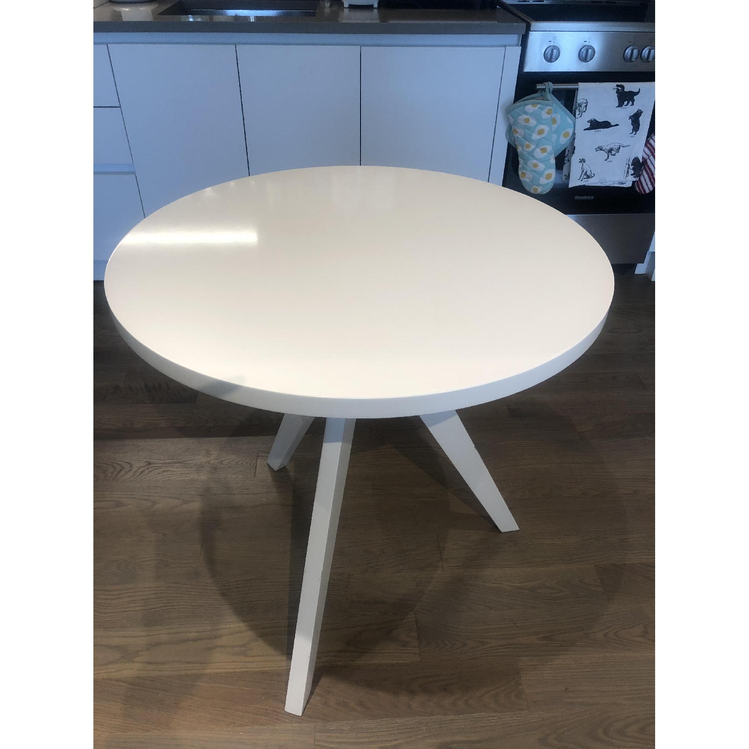 West Elm Tripod Dining Table in White Lacquer - image-1