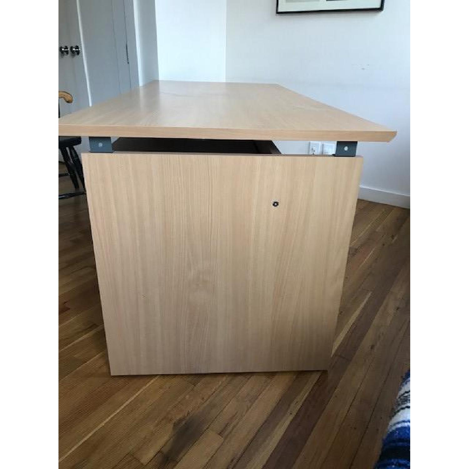 Crate & Barrel Desk w/ File Cabinet & Storage - image-3