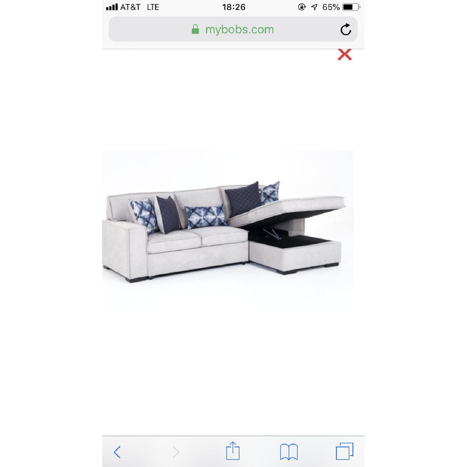 Bob's Left Arm Facing Sleeper Sectional Sofa w/ Storage - image-3