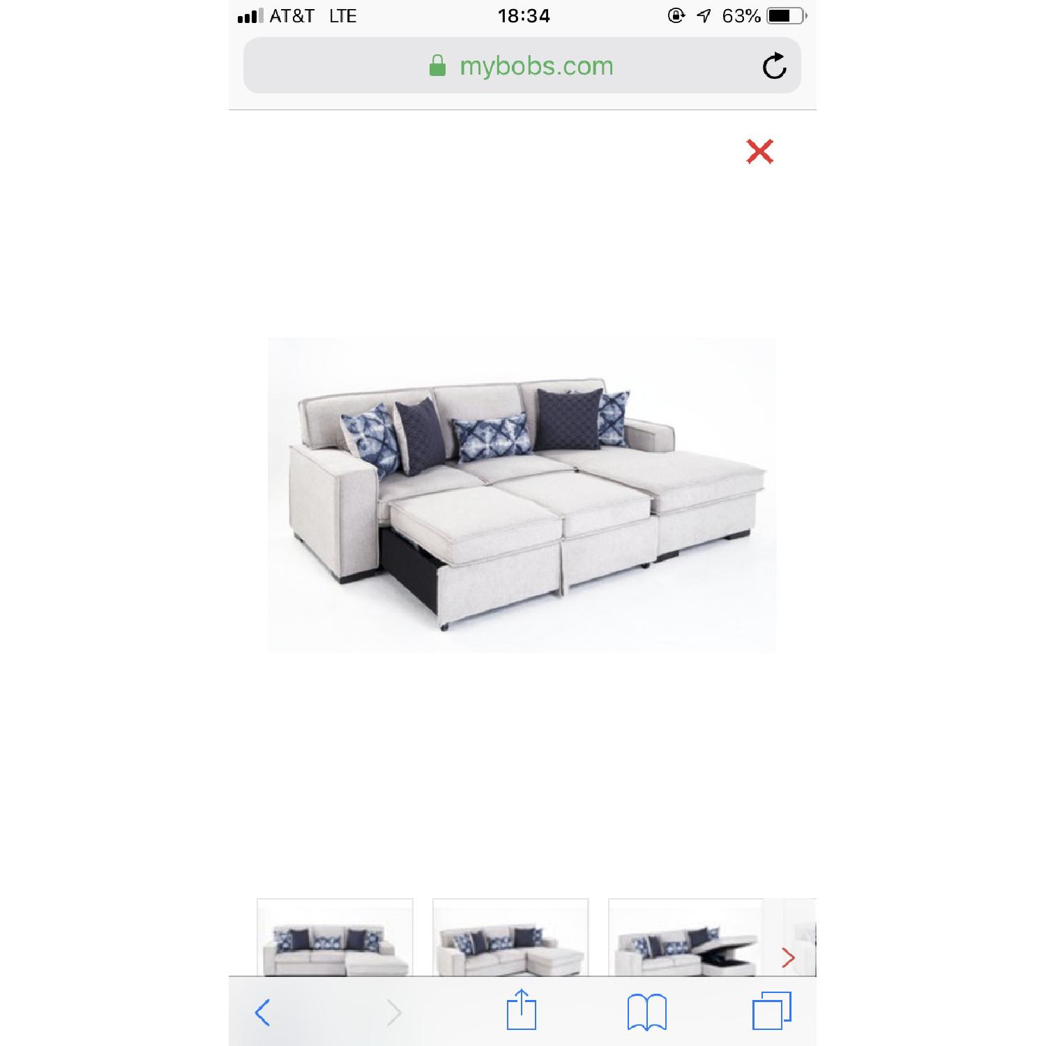 Bob's Left Arm Facing Sleeper Sectional Sofa w/ Storage - image-5