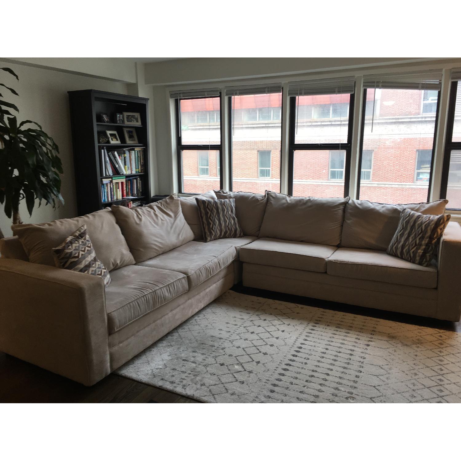 Bob's Beige 3Piece Sectional Sofa AptDeco