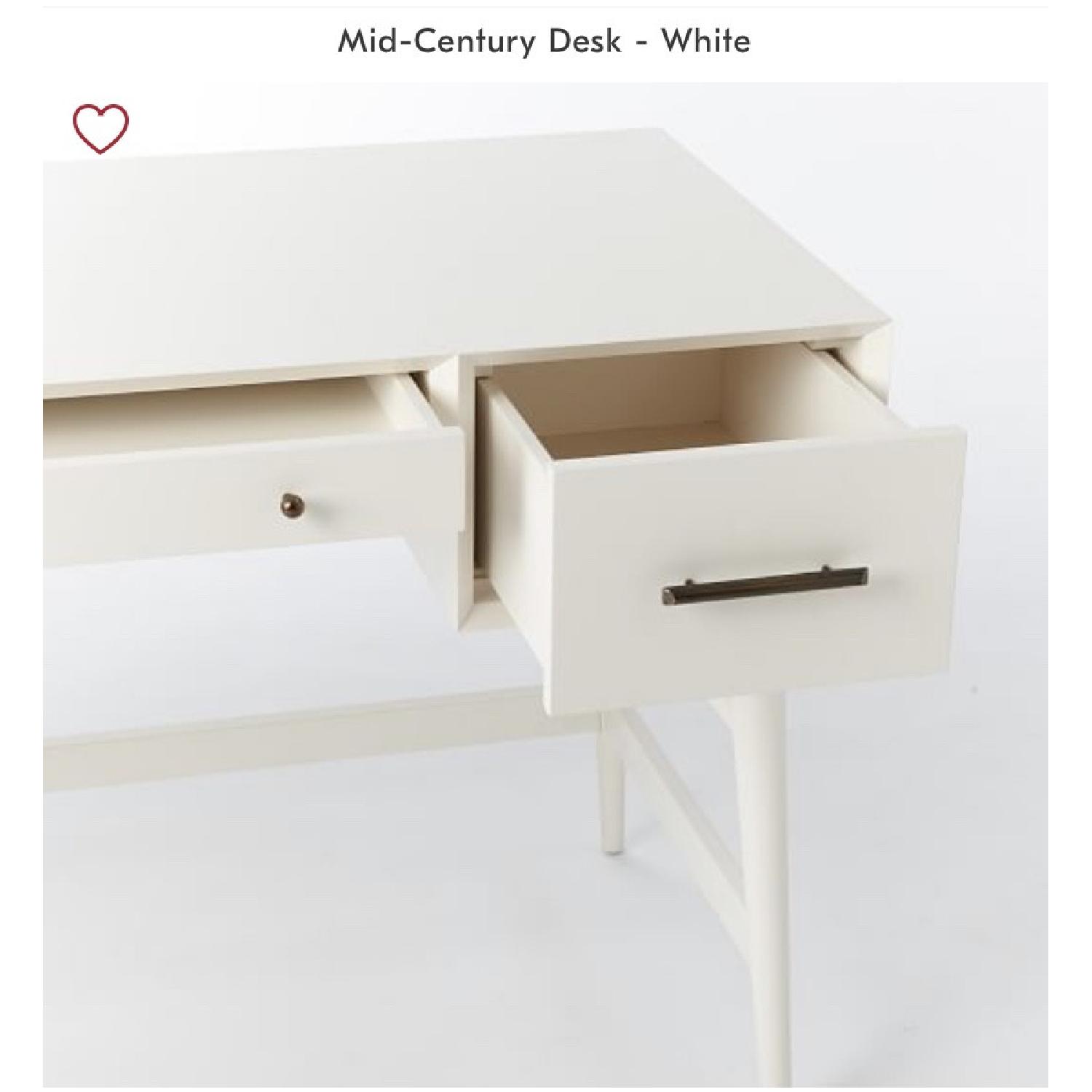 West Elm White Desk w/ 3 Drawers - image-1