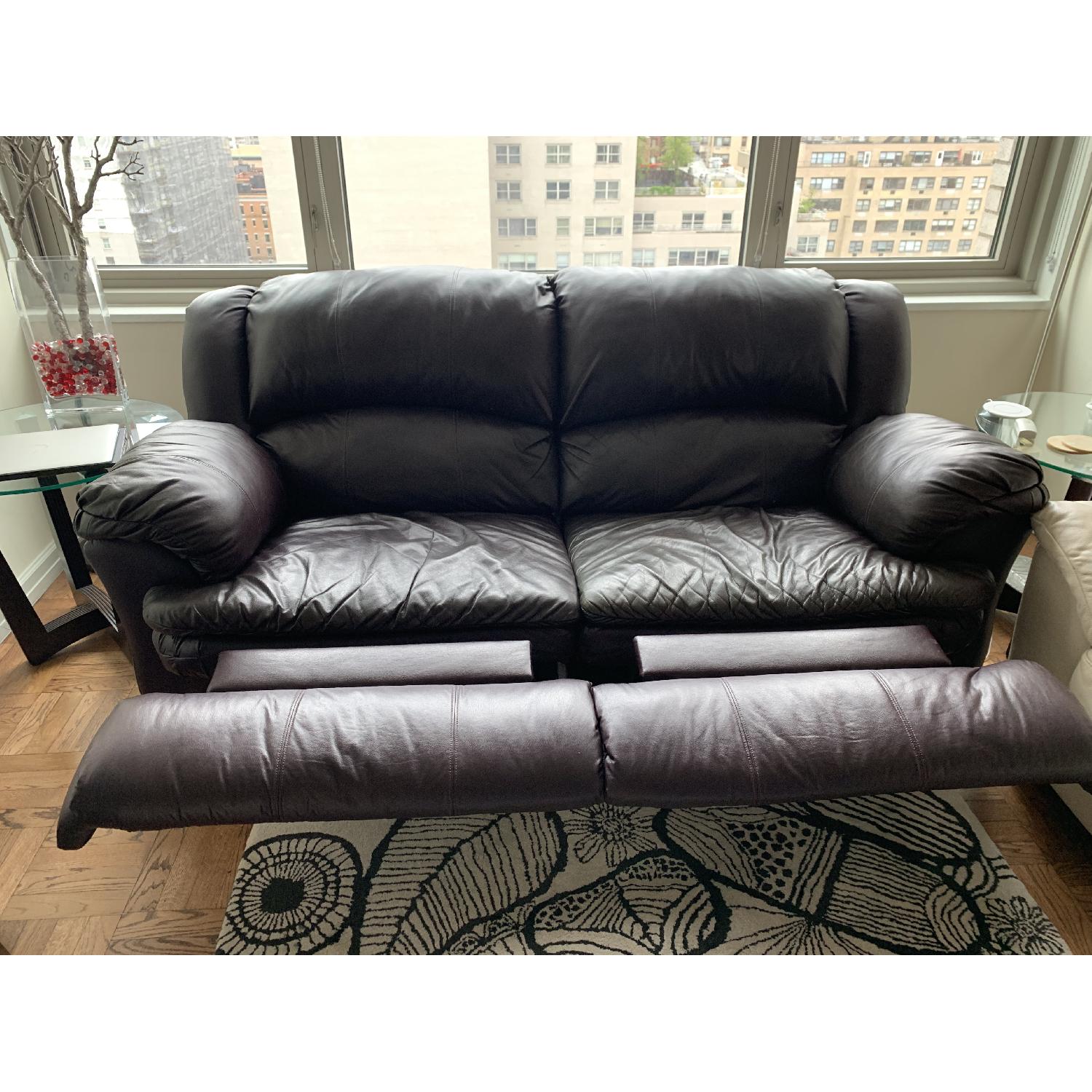 Fabrique Par Brown Leather Recliner Sofa - image-3