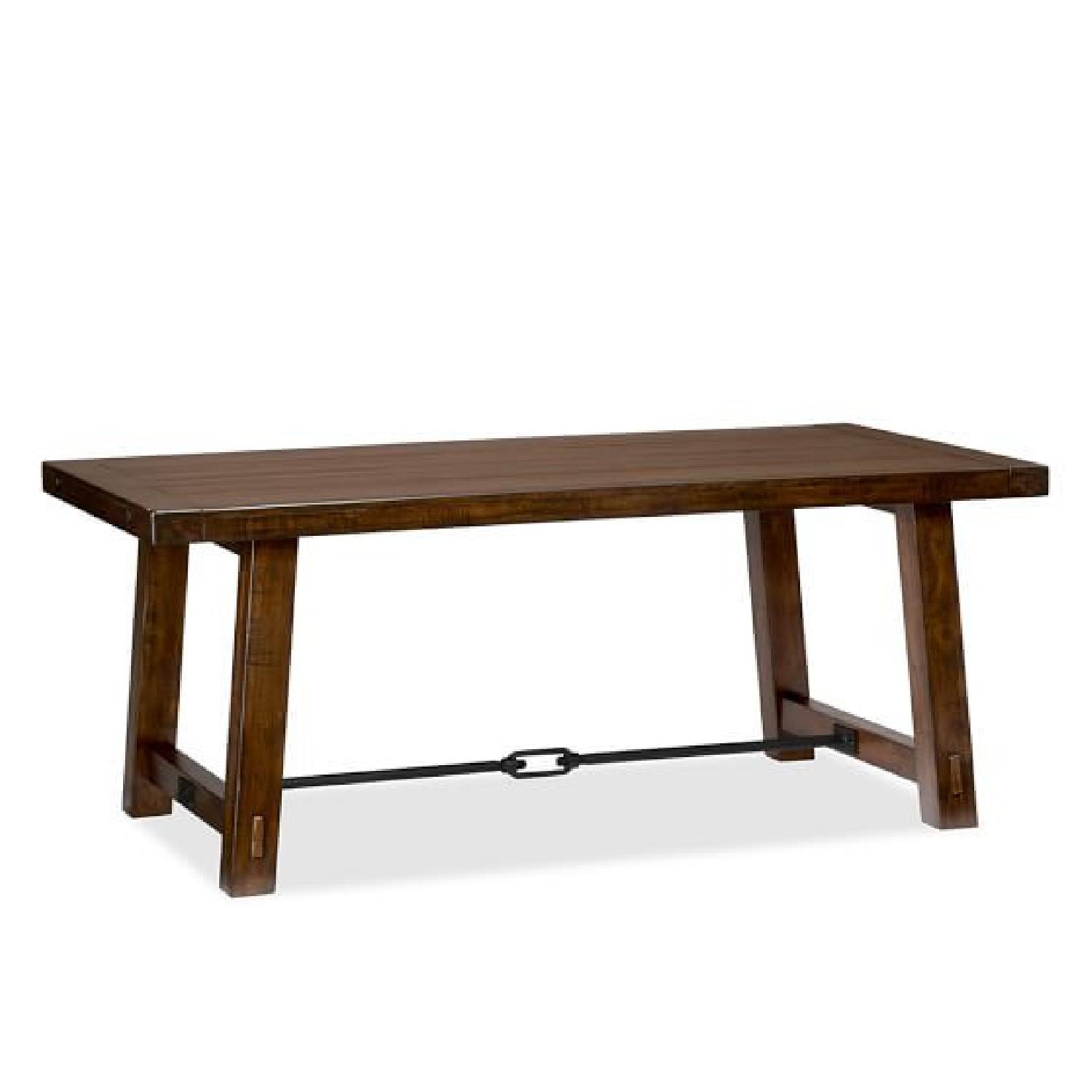 Pottery Barn Mahogany Benchwright Dining Table w/ 2 Benches - image-0