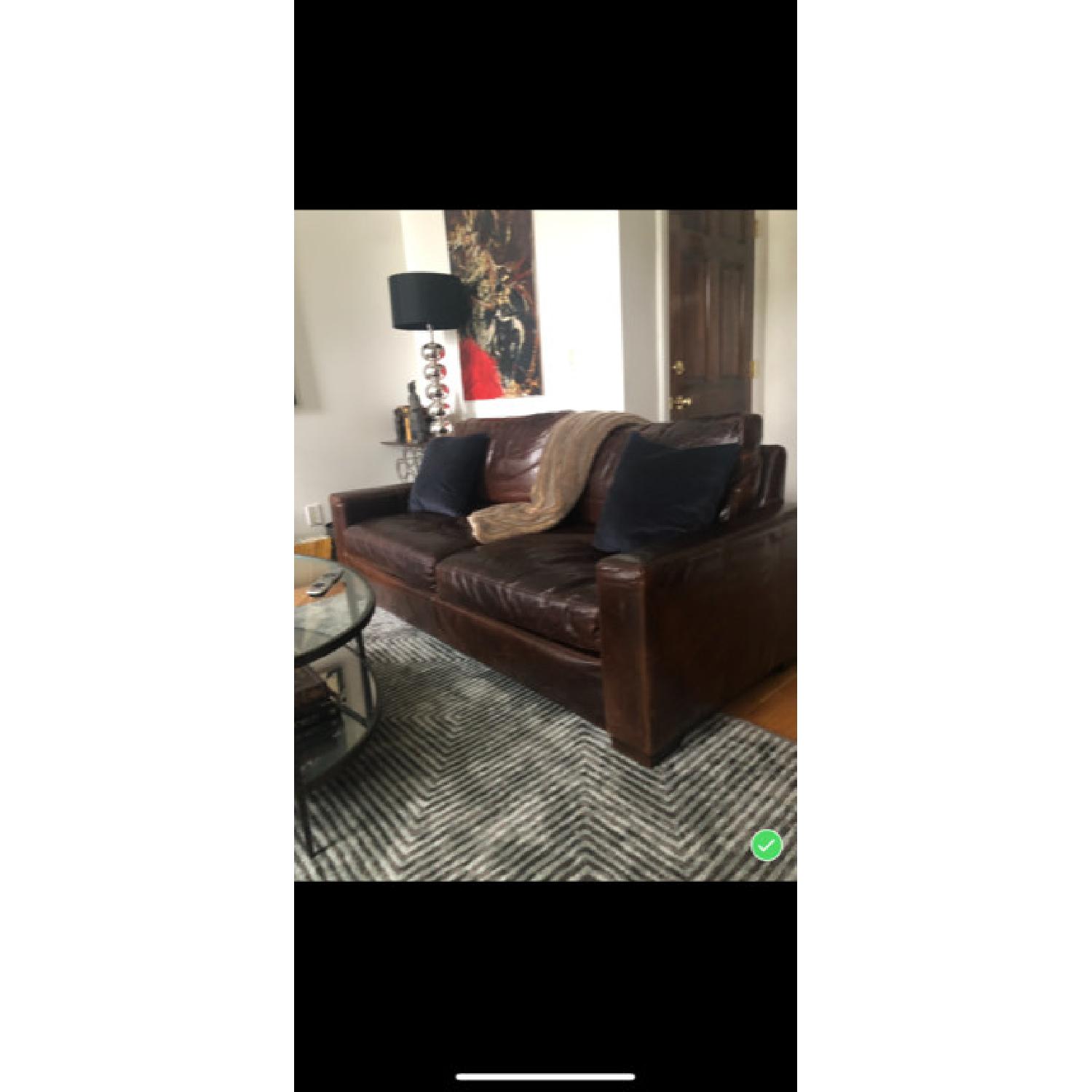 Restoration Hardware Maxwell Leather Sofa - image-1