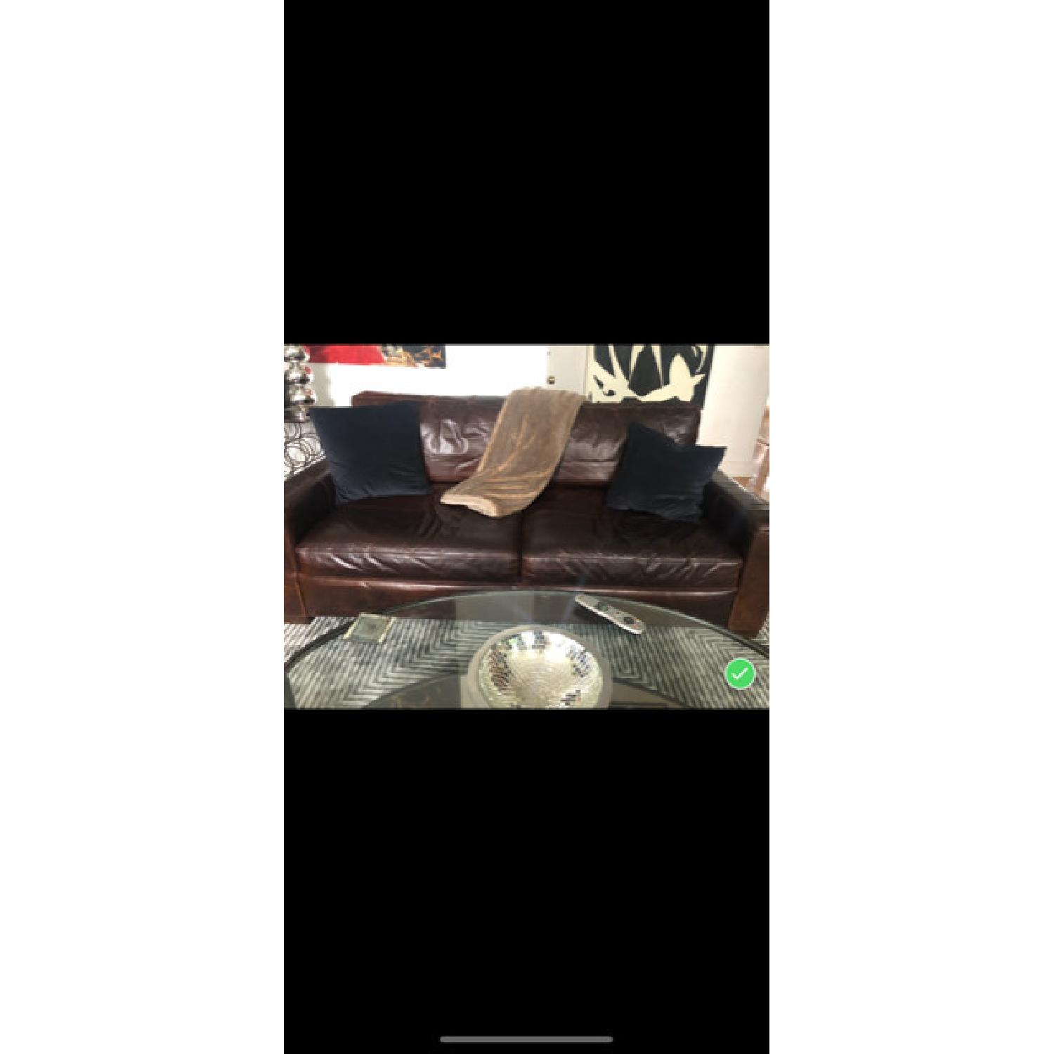 Restoration Hardware Maxwell Leather Sofa - image-4