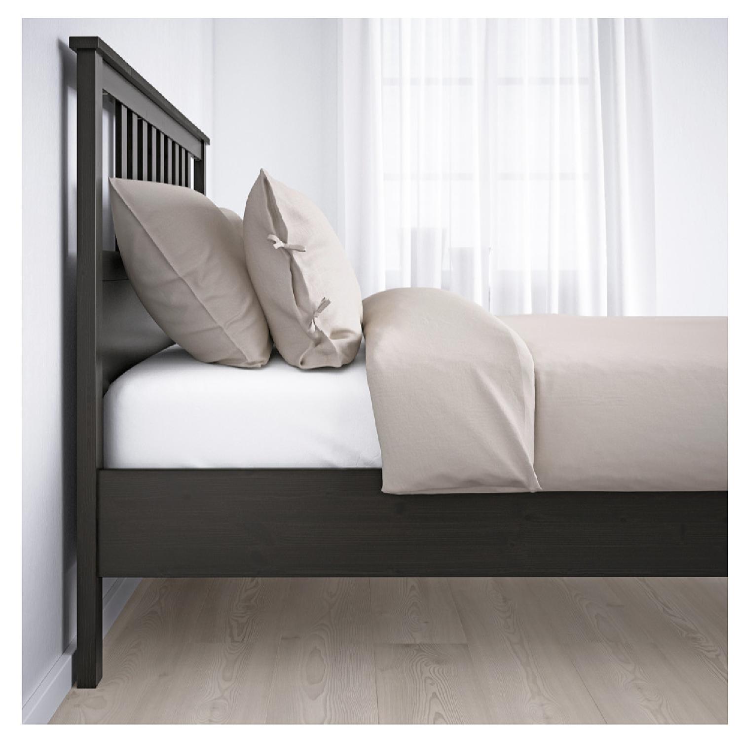 Ikea Hemnes Queen Bed Frame in Black-Brown - image-2