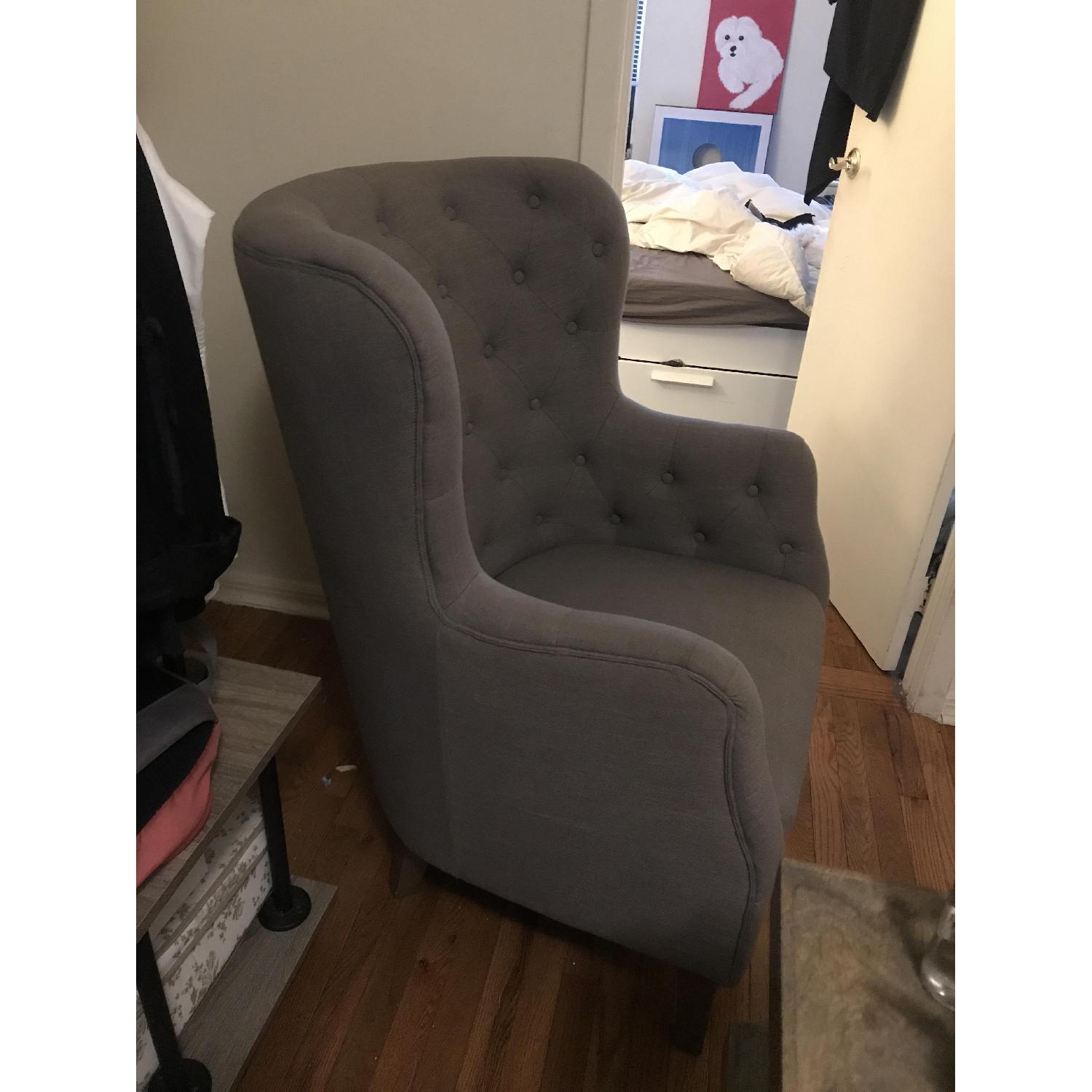Grey Tufted Arm Chair - image-2