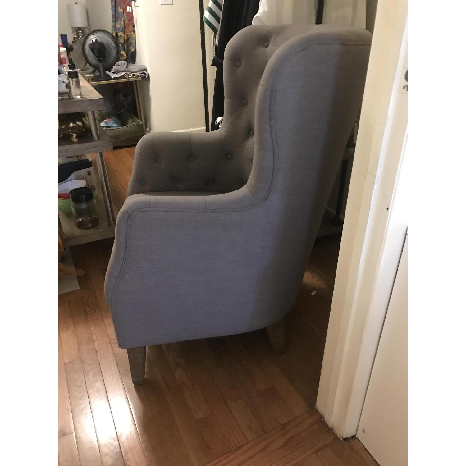 Grey Tufted Arm Chair - image-3