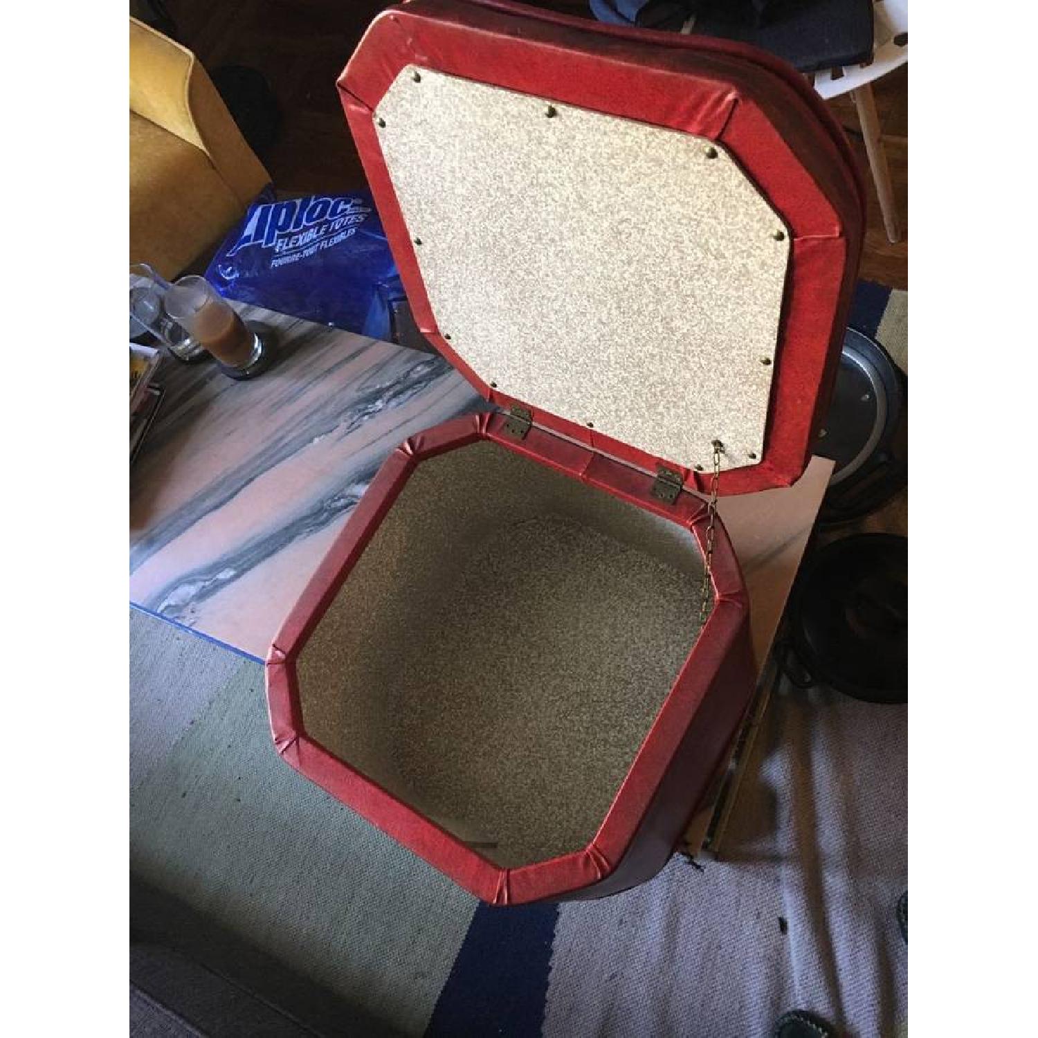 Vintage Leather Storage Ottoman - image-3