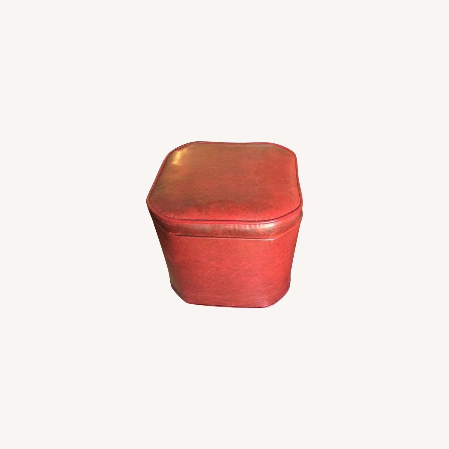 Vintage Leather Storage Ottoman - image-0