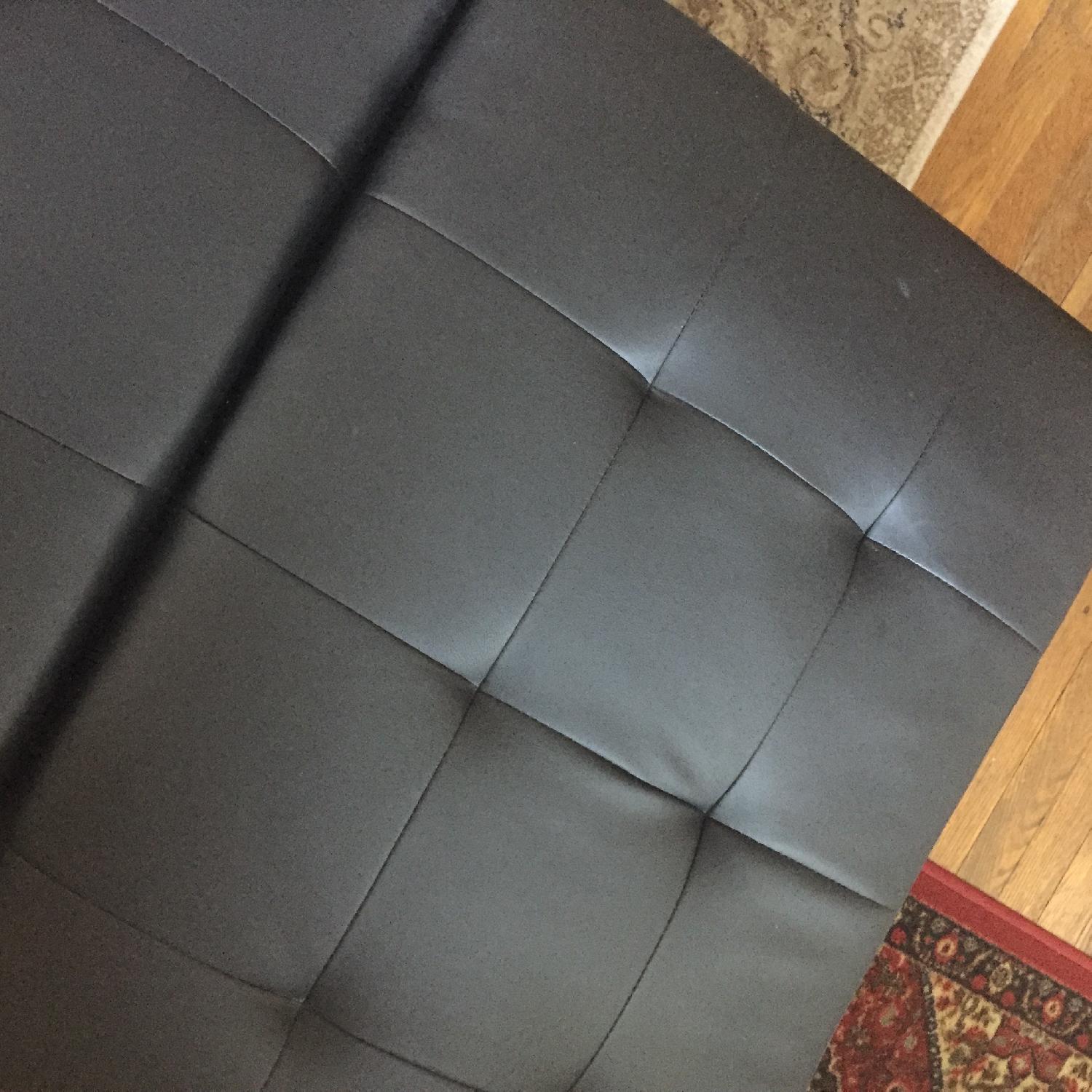 Black Faux Leather Chaise Lounge AptDeco