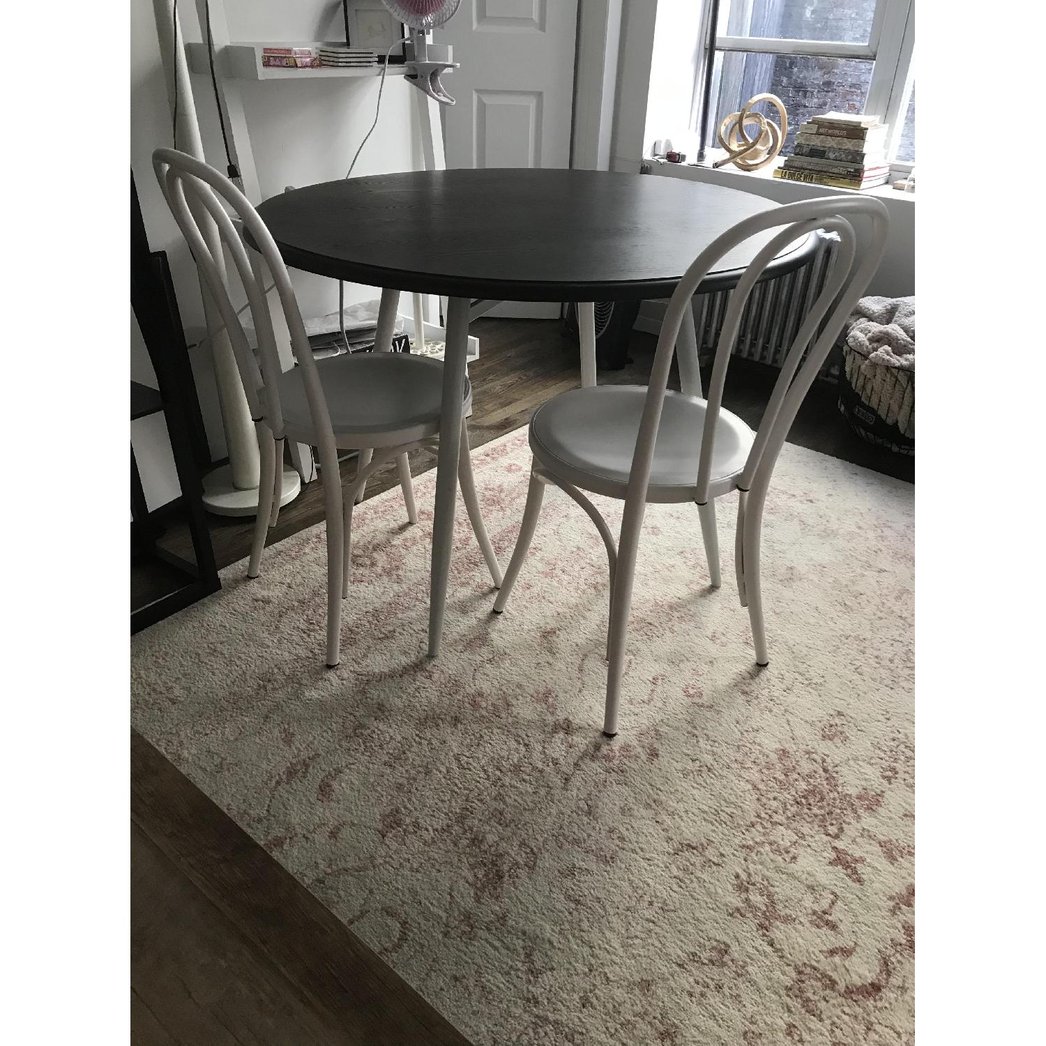 Target Wood & White Metal Dining Table w/ 2 Metal Chairs - image-1