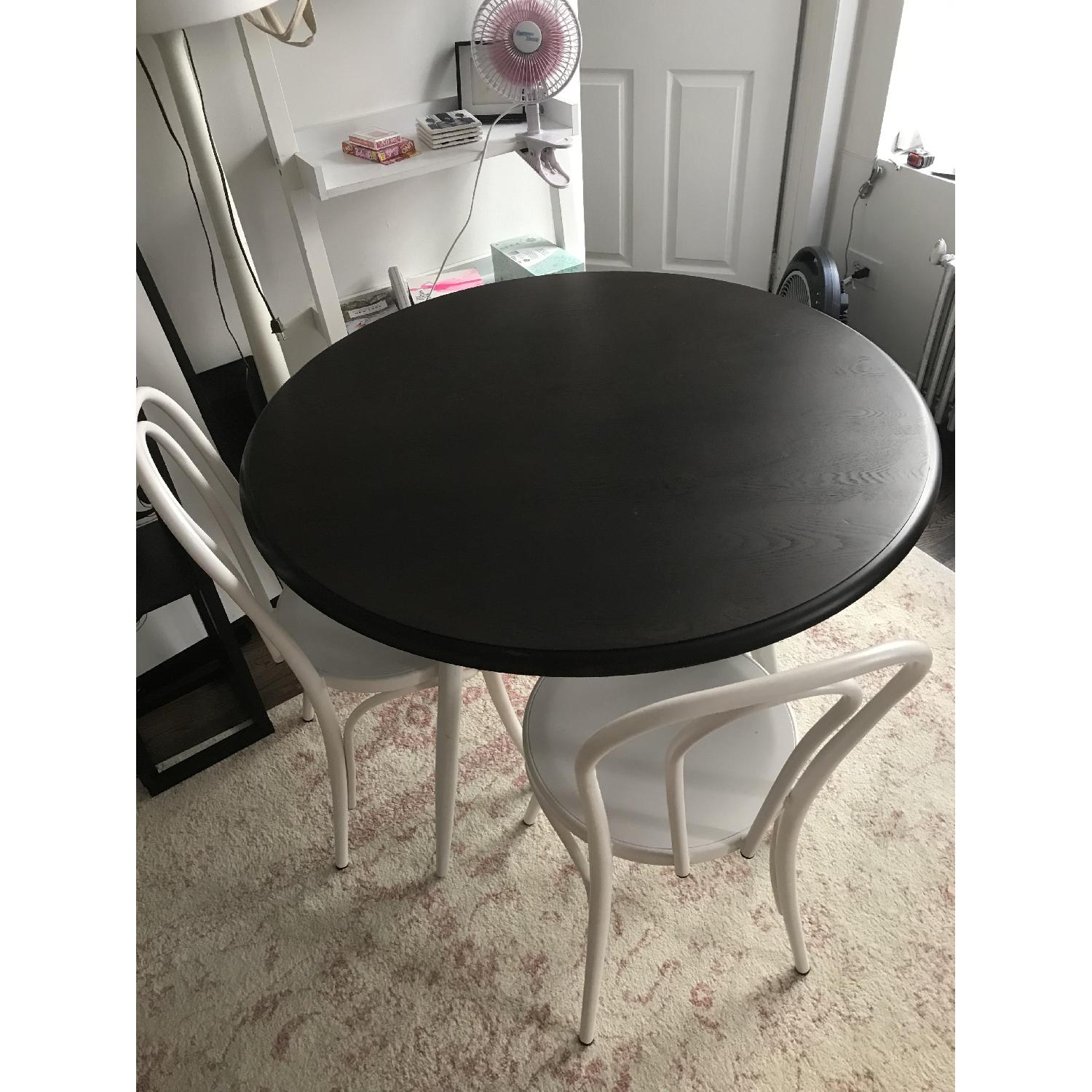 Target Wood & White Metal Dining Table w/ 2 Metal Chairs - image-2