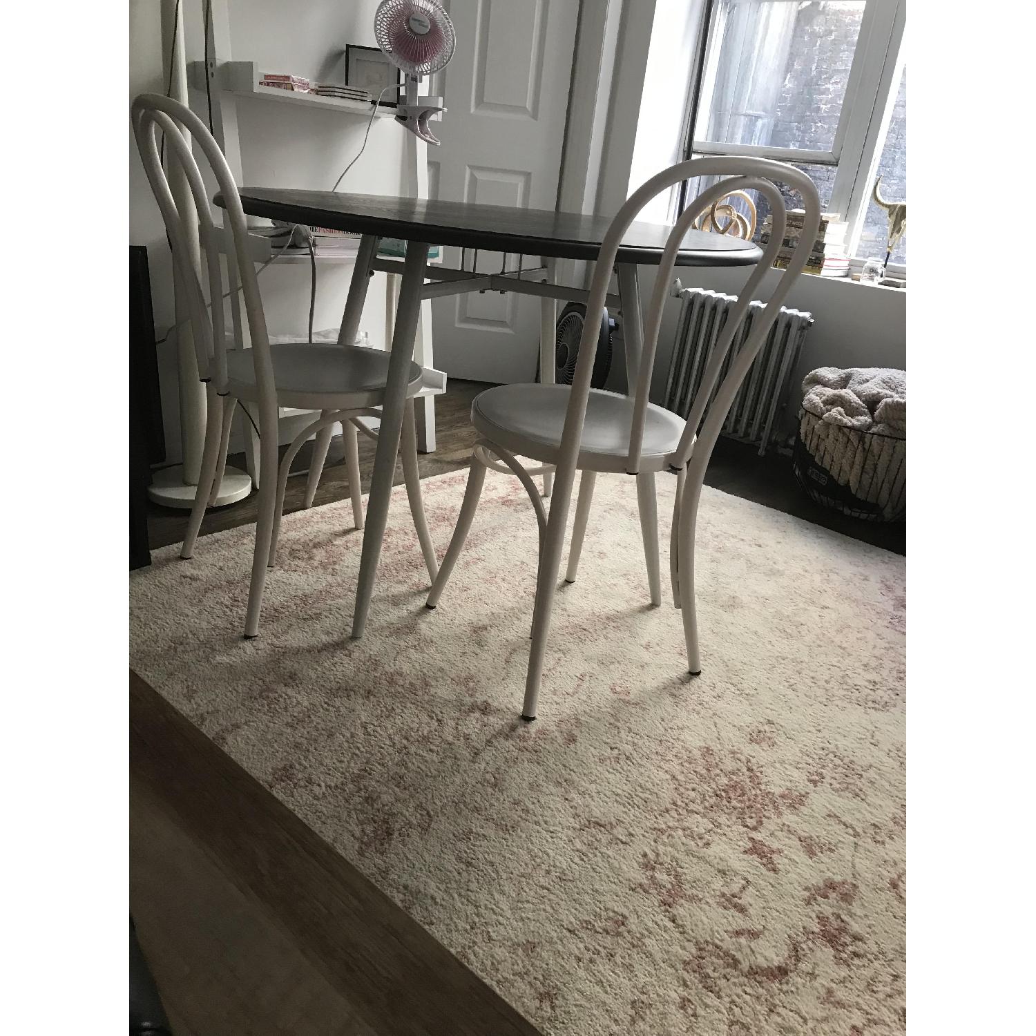 Target Wood & White Metal Dining Table w/ 2 Metal Chairs - image-3