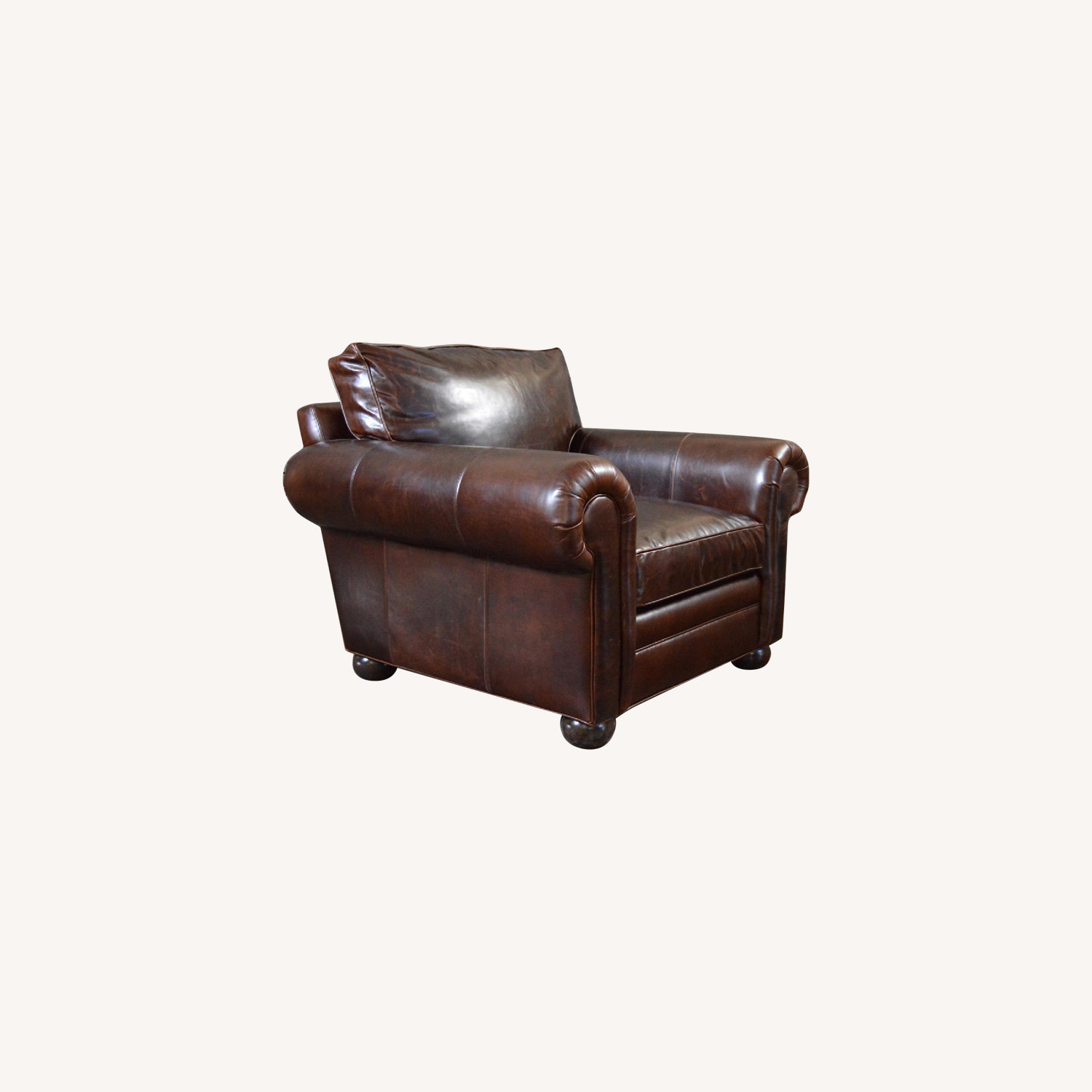 Leather Groups Langston Brown Leather Chair & Ottoman