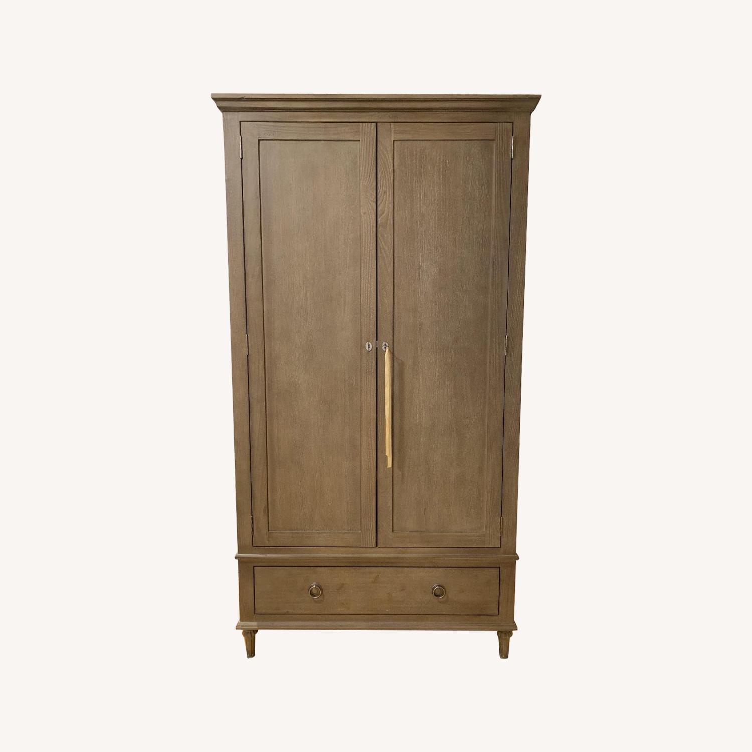 Restoration Hardware Maison Armoire in Antiqued Grey AptDeco