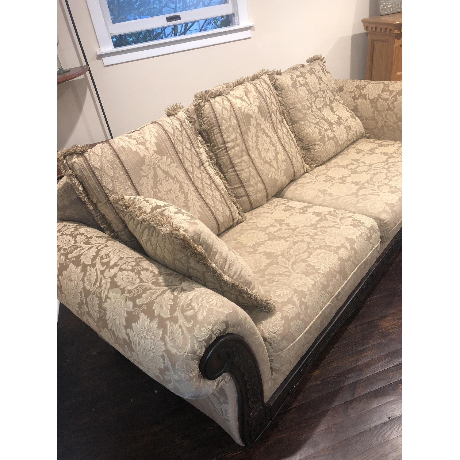 Antique Upholstered Sofa + Matching Chair - image-3
