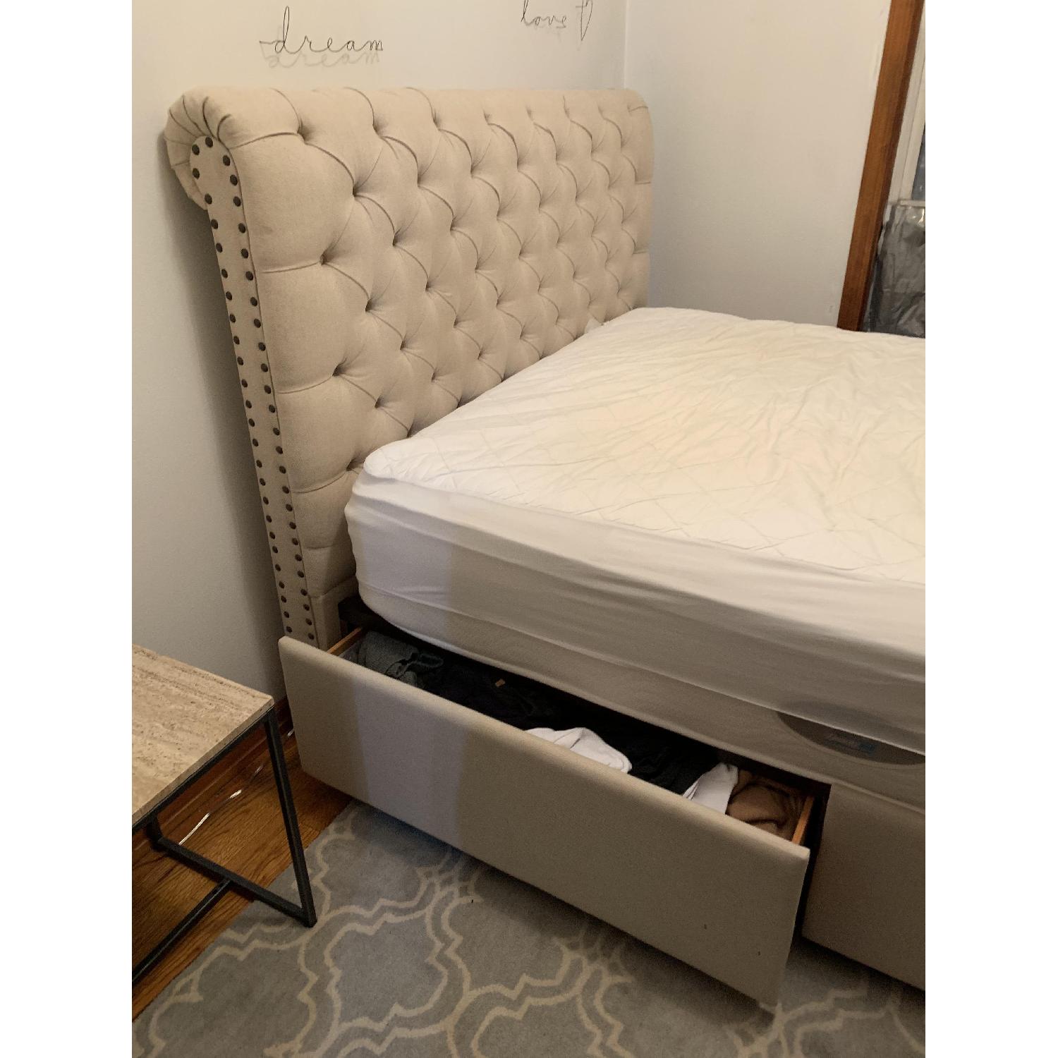 Pottery Barn Chesterfield Upholstered bed - image-3