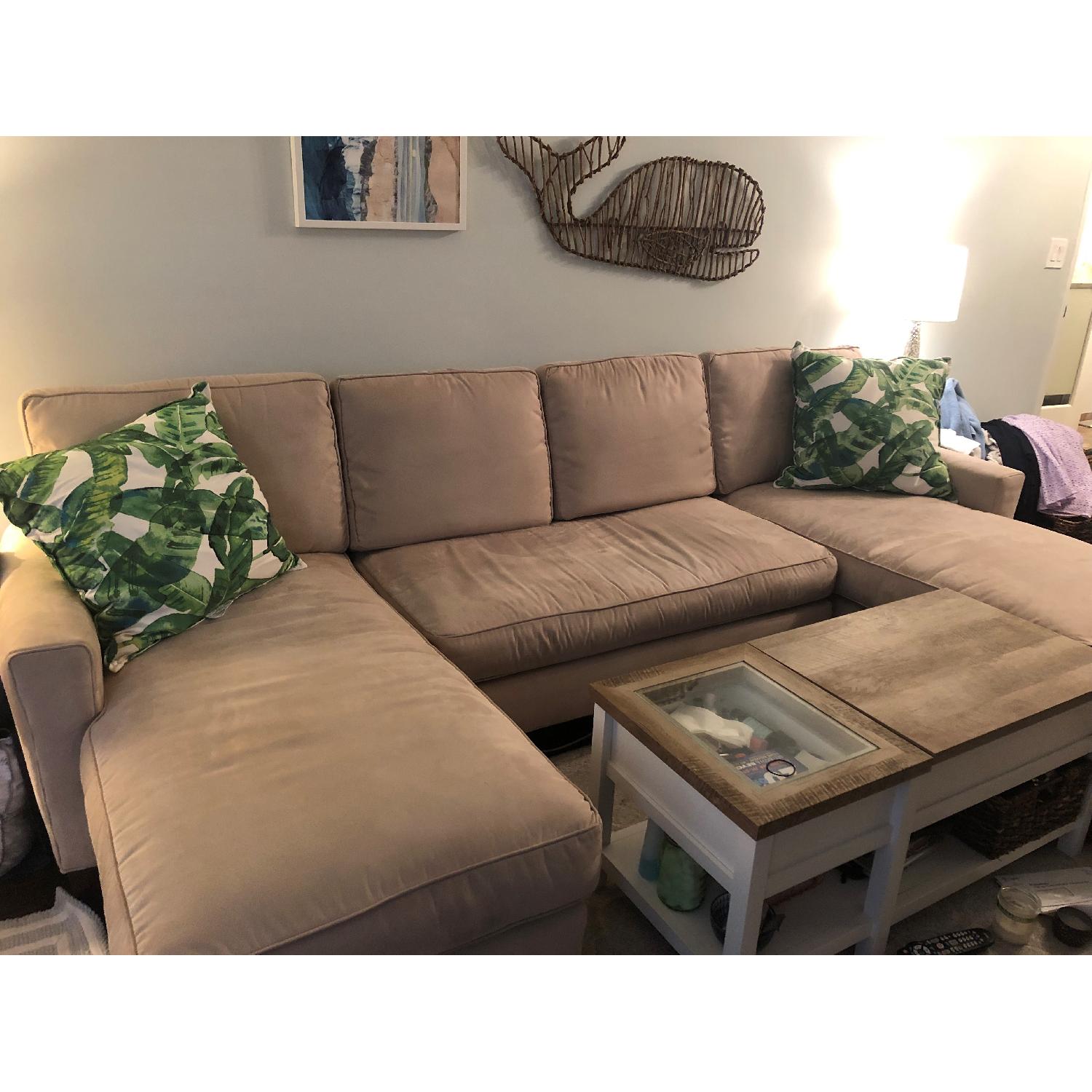 Storehouse Suede 3Piece Sectional Sofa AptDeco