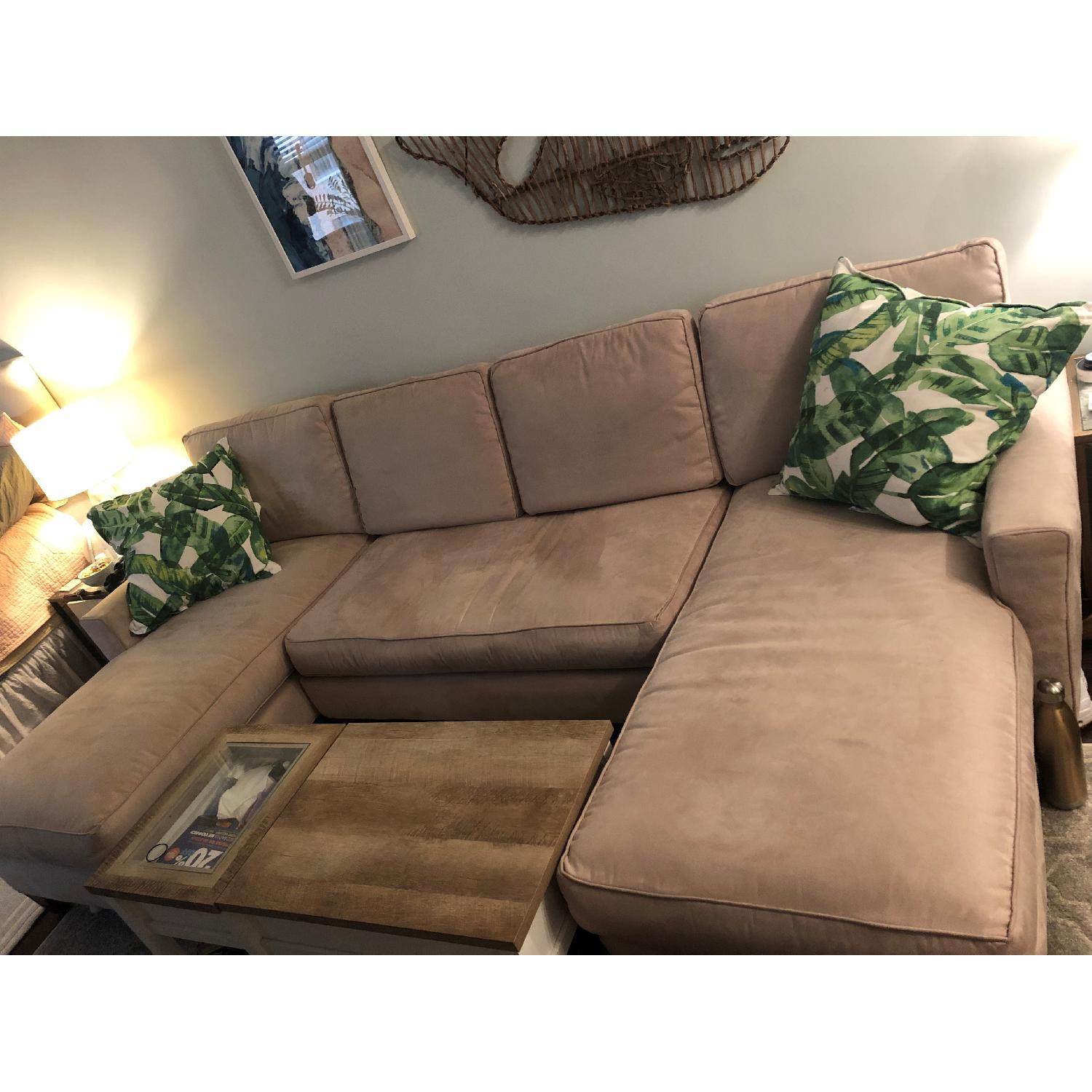 Storehouse Suede 3Piece Sectional Sofa AptDeco