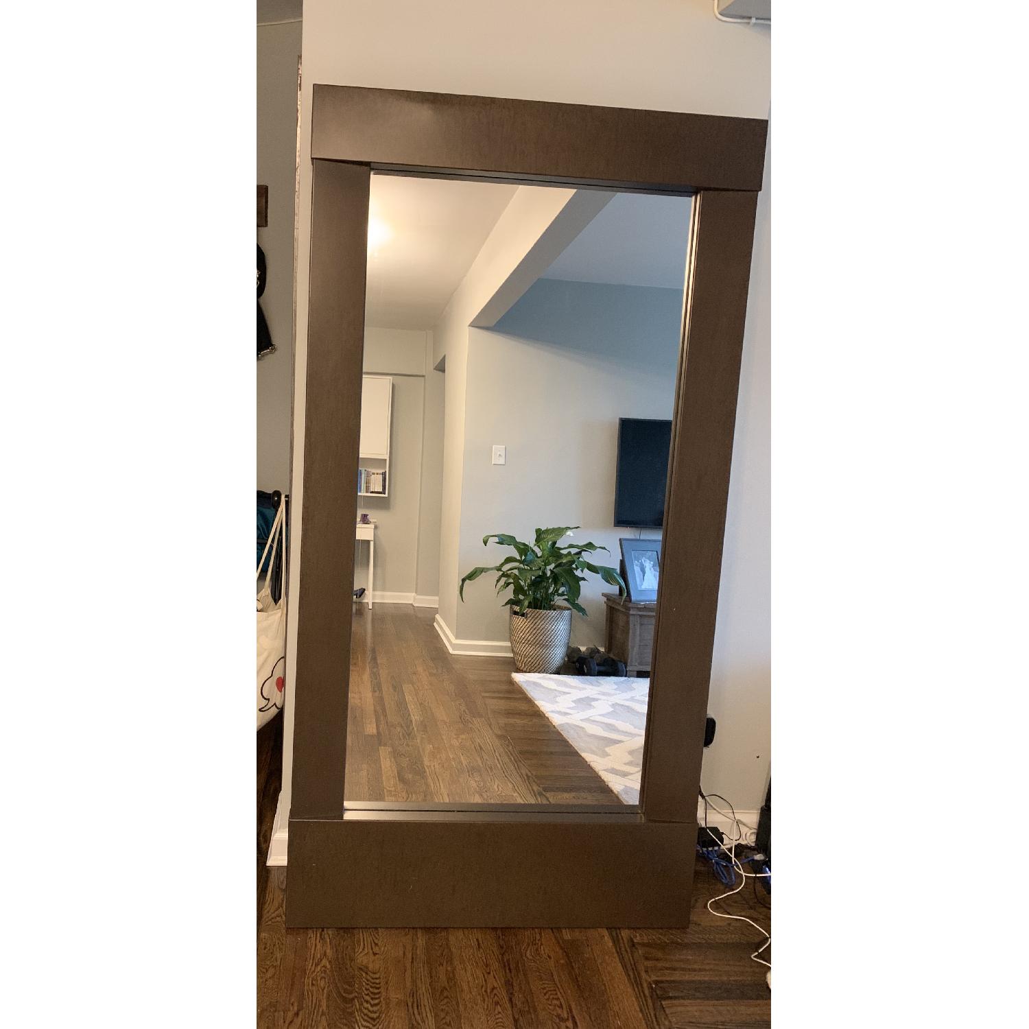 Crate & Barrel Colby Bronze Floor Mirror AptDeco