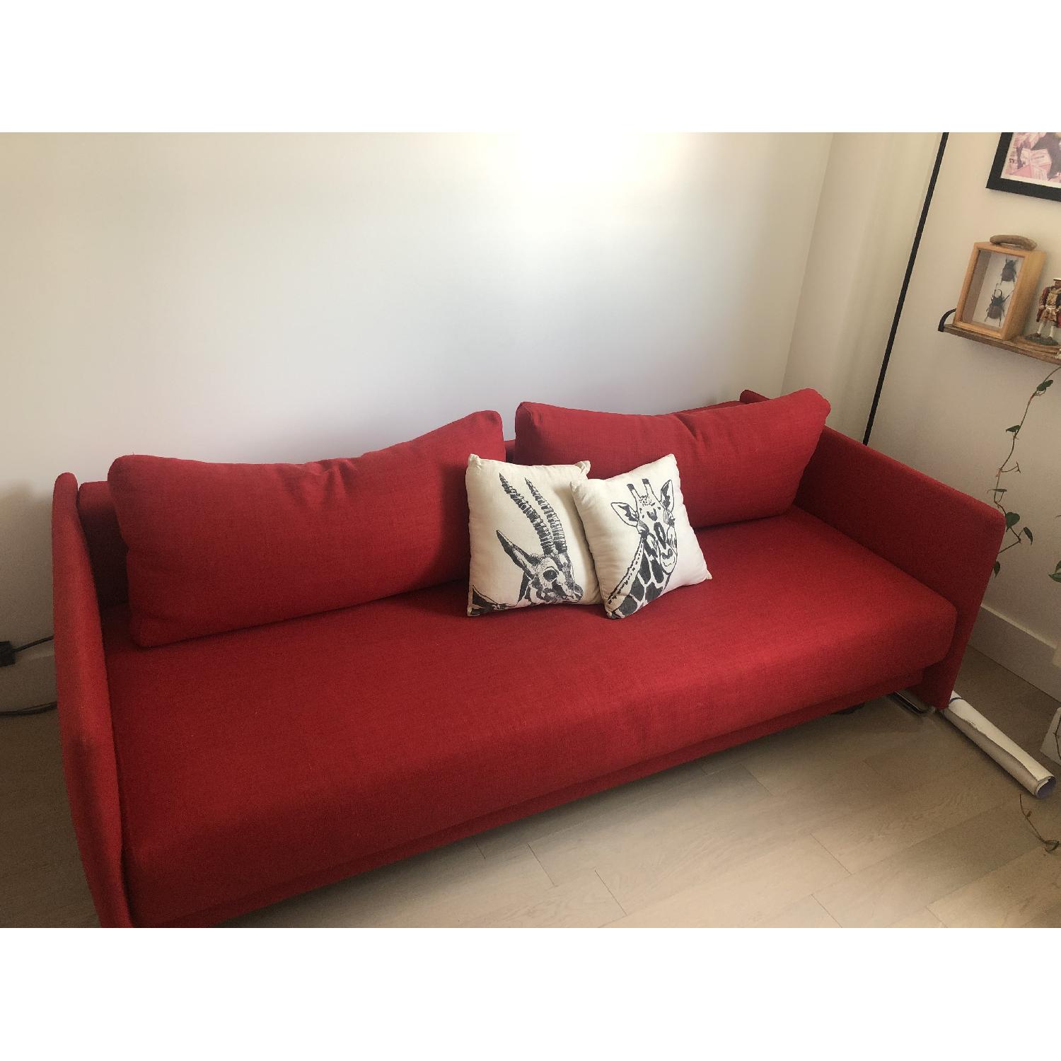 CB2 Tandom Red Sleeper Sofa - image-1