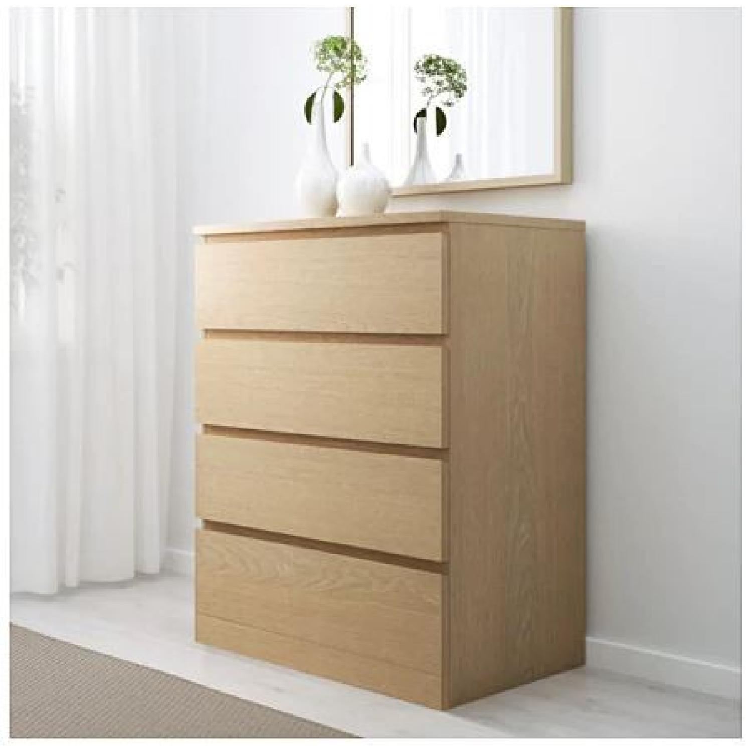 Ikea Malm 4 Drawer Dresser in White Oak - image-1
