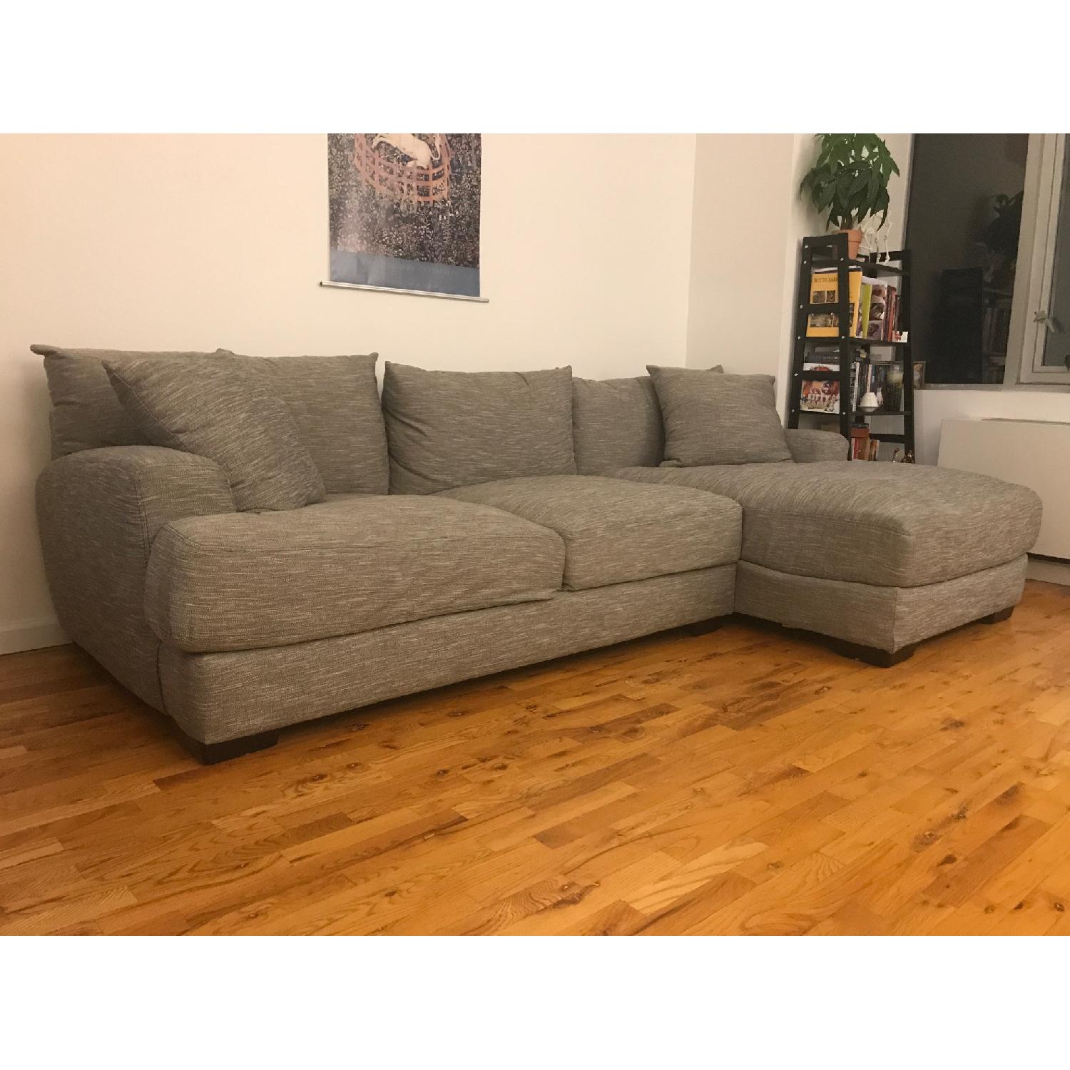 Raymour & Flanigan Leighton Heather Gray Sectional Sofa - image-1