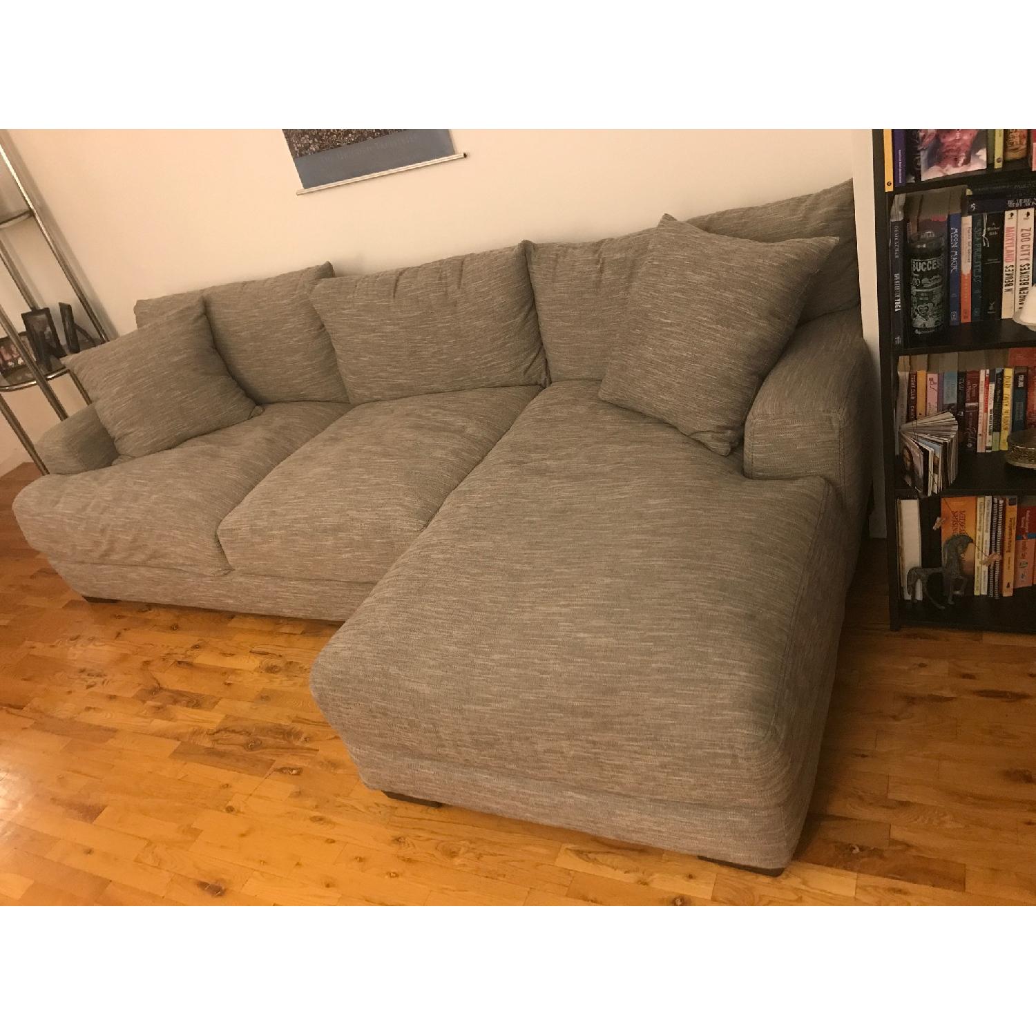 Raymour & Flanigan Leighton Heather Gray Sectional Sofa - image-2