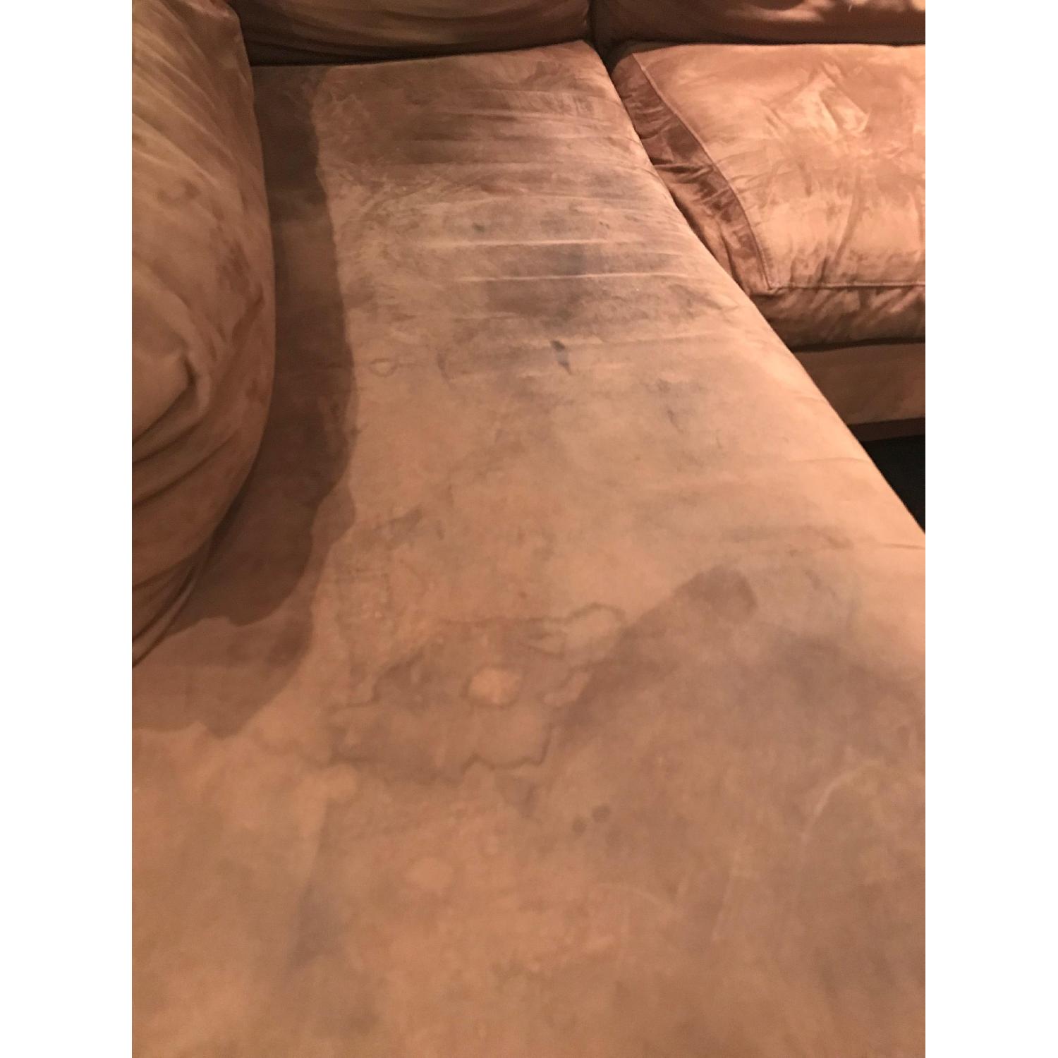 Crate & Barrel Microsuede Sectional Sofa w/ Chaise - image-5