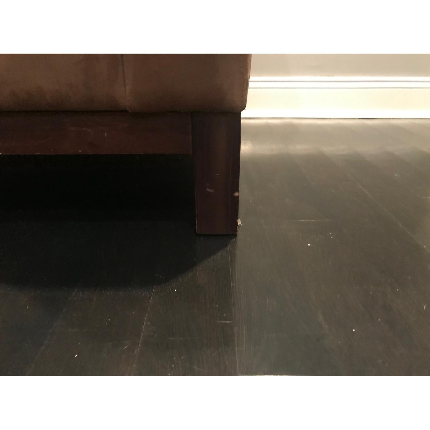 Crate & Barrel Microsuede Sectional Sofa w/ Chaise - image-4