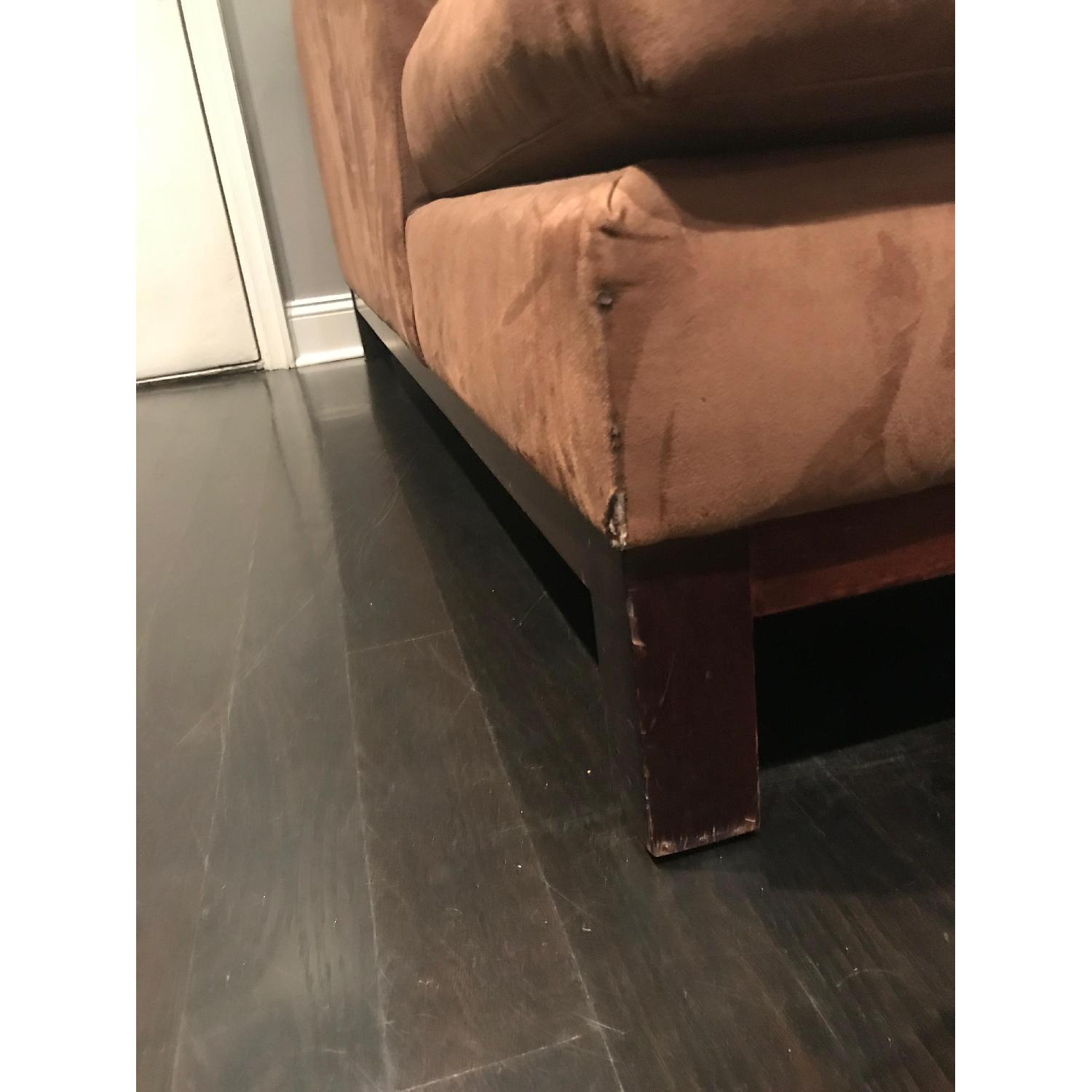 Crate & Barrel Microsuede Sectional Sofa w/ Chaise - image-6