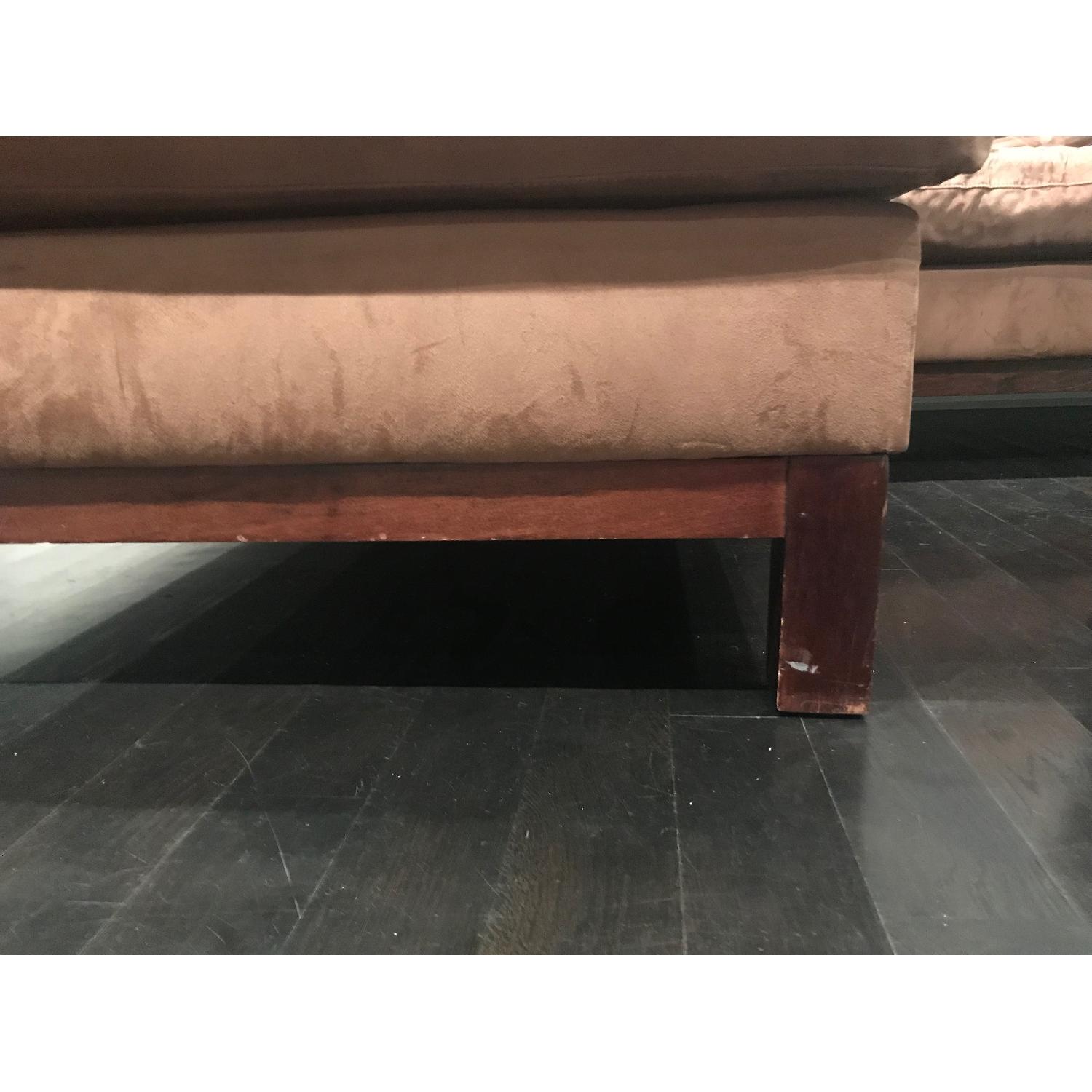 Crate & Barrel Microsuede Sectional Sofa w/ Chaise - image-8