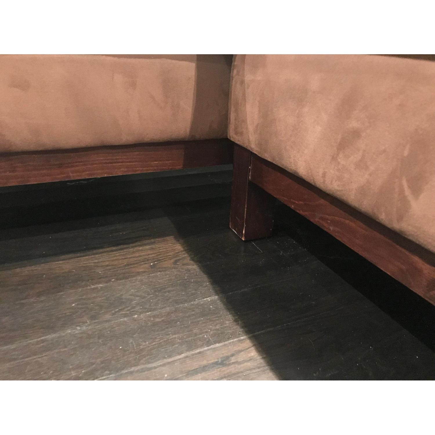 Crate & Barrel Microsuede Sectional Sofa w/ Chaise - image-9