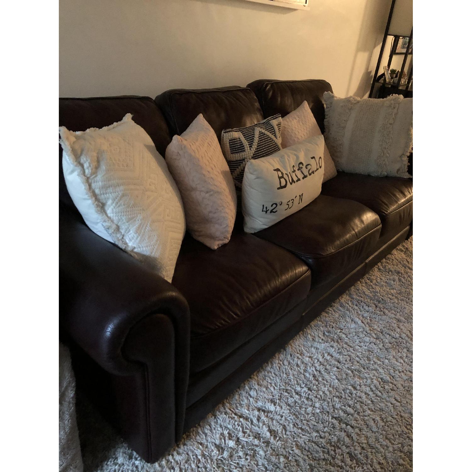 Legacy Leather International Inc. Brown Leather Sofa - image-3