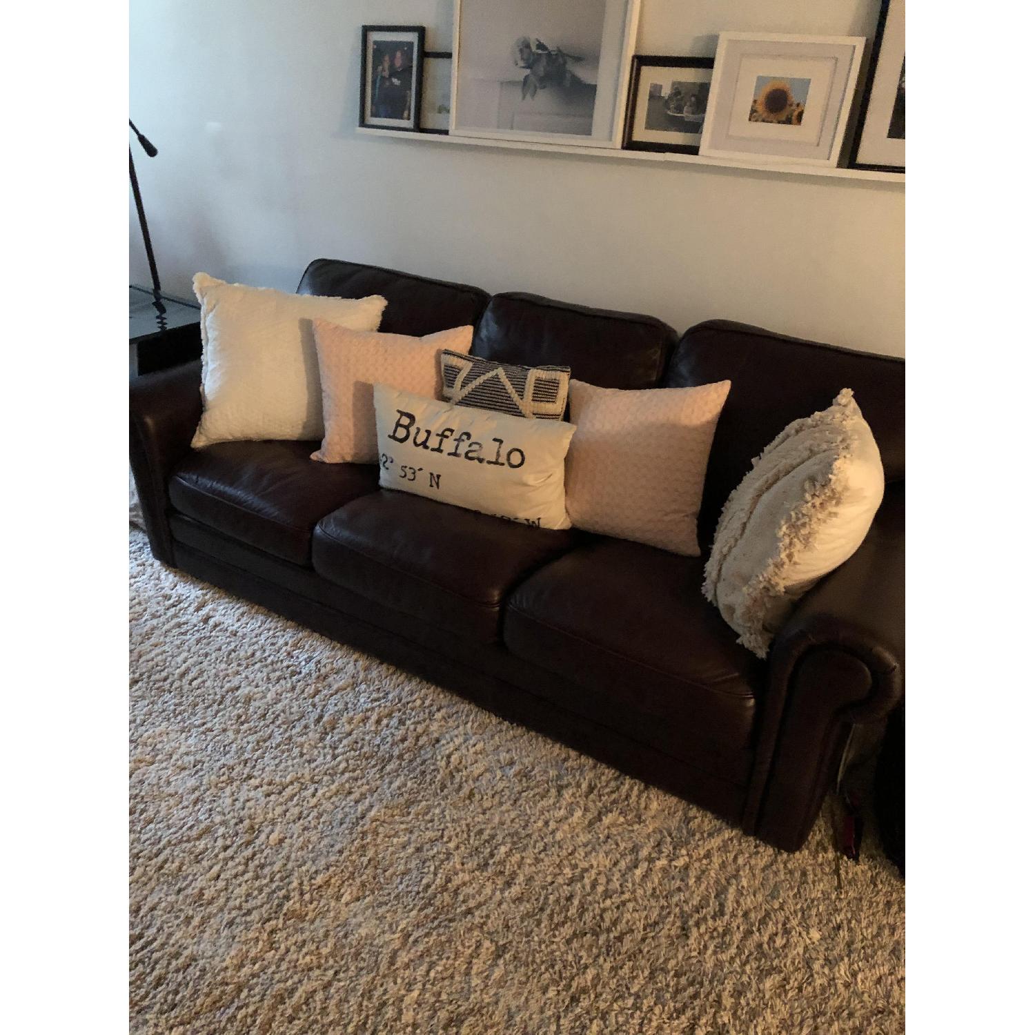 Legacy Leather International Inc. Brown Leather Sofa - image-5