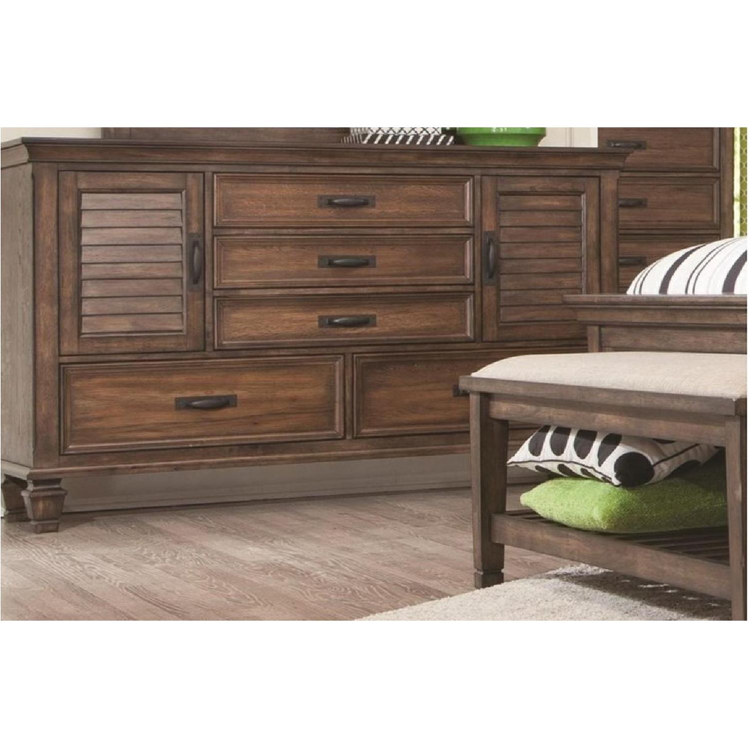 Craftsman Style Dresser in Burnished Oak Finish AptDeco