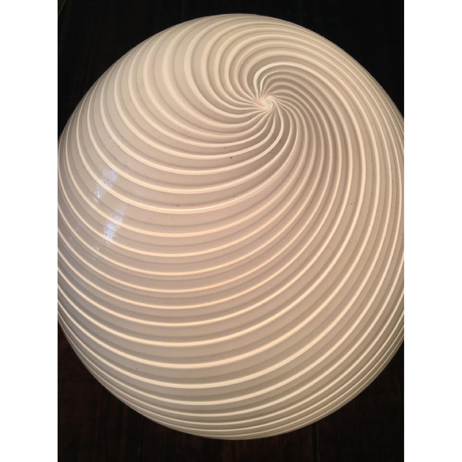 Vintage Murano Glass Egg Lamp w/ Cream Swirl - image-1