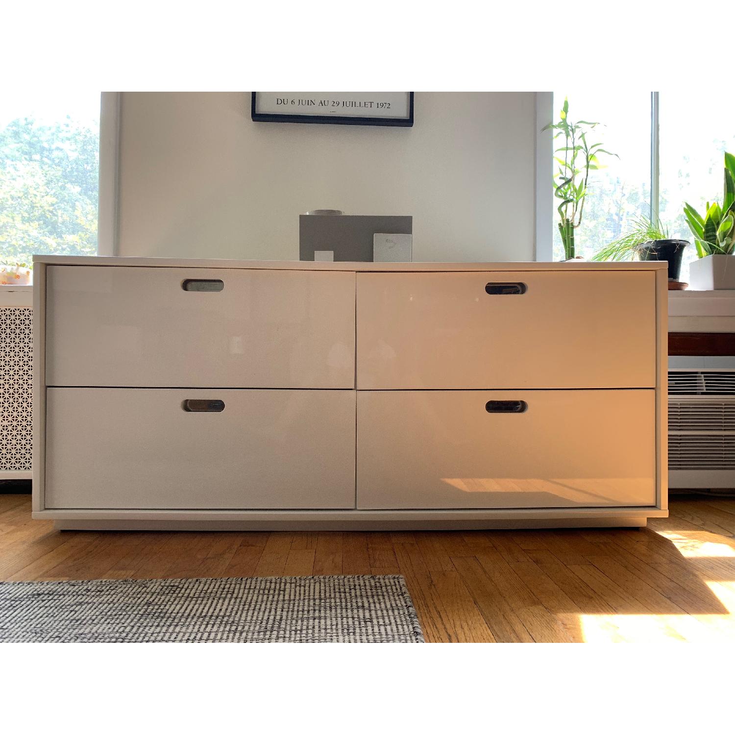 CB2 Glossy White 4-Drawer Dresser - image-1