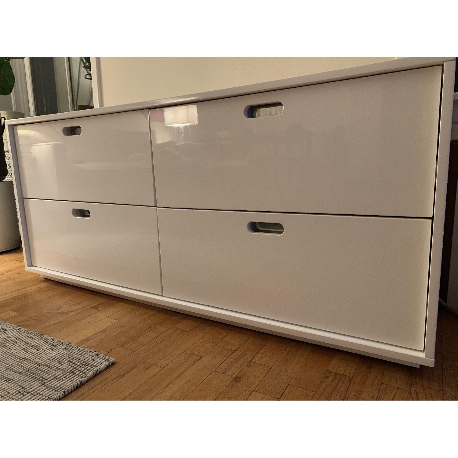 CB2 Glossy White 4-Drawer Dresser - image-3