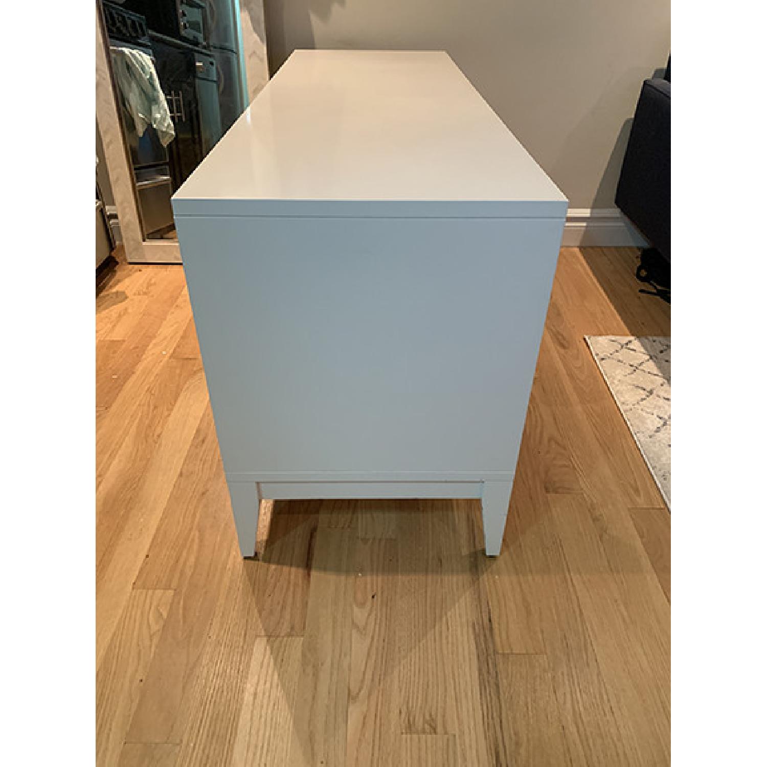 West Elm White Narrow Leg 6 Drawer Dresser AptDeco