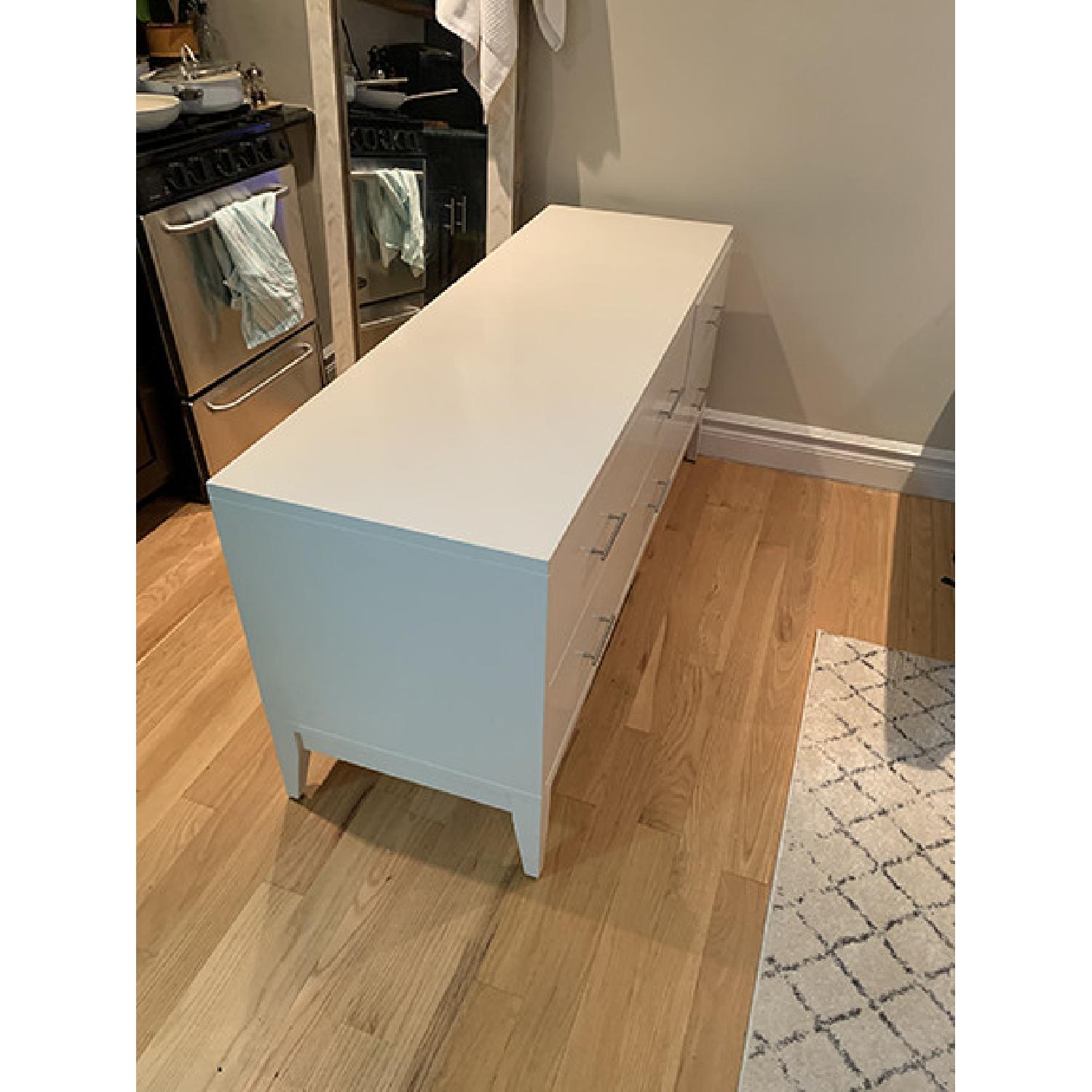 West Elm White Narrow Leg 6 Drawer Dresser AptDeco