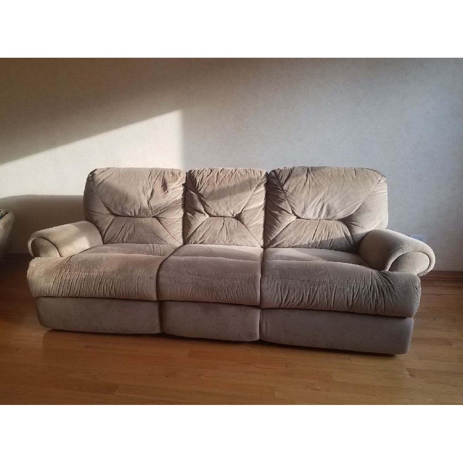 Bob's Suede Reclining Sofa - image-1