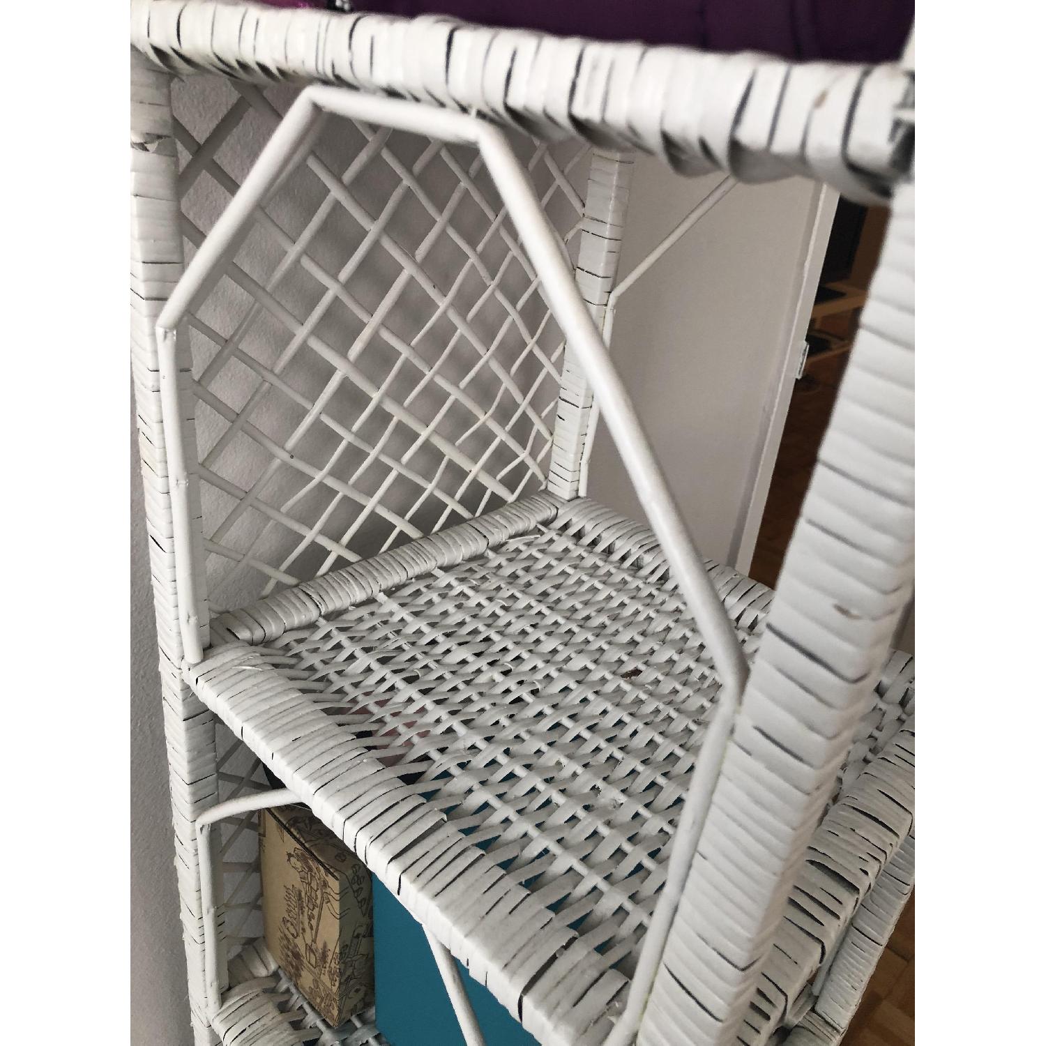 White Wicker 6 Shelf Storage Unit AptDeco