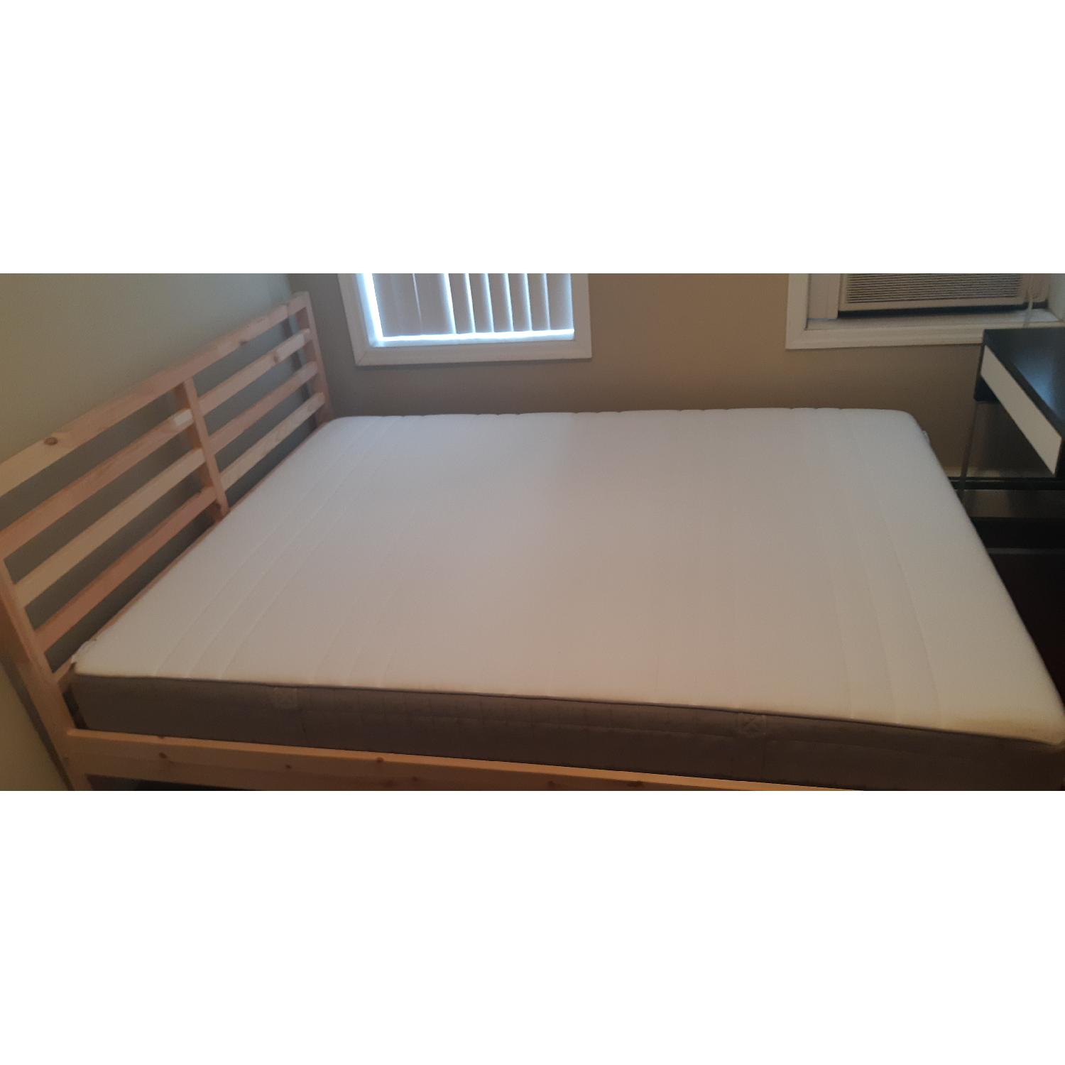 Ikea Queen Size Pine Bed Frame - image-1
