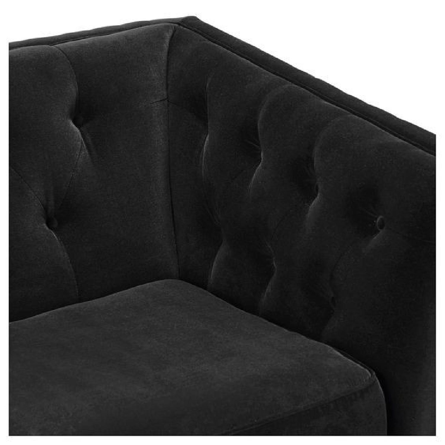 Ikea Grey Tufted Velvet Sofa - image-4