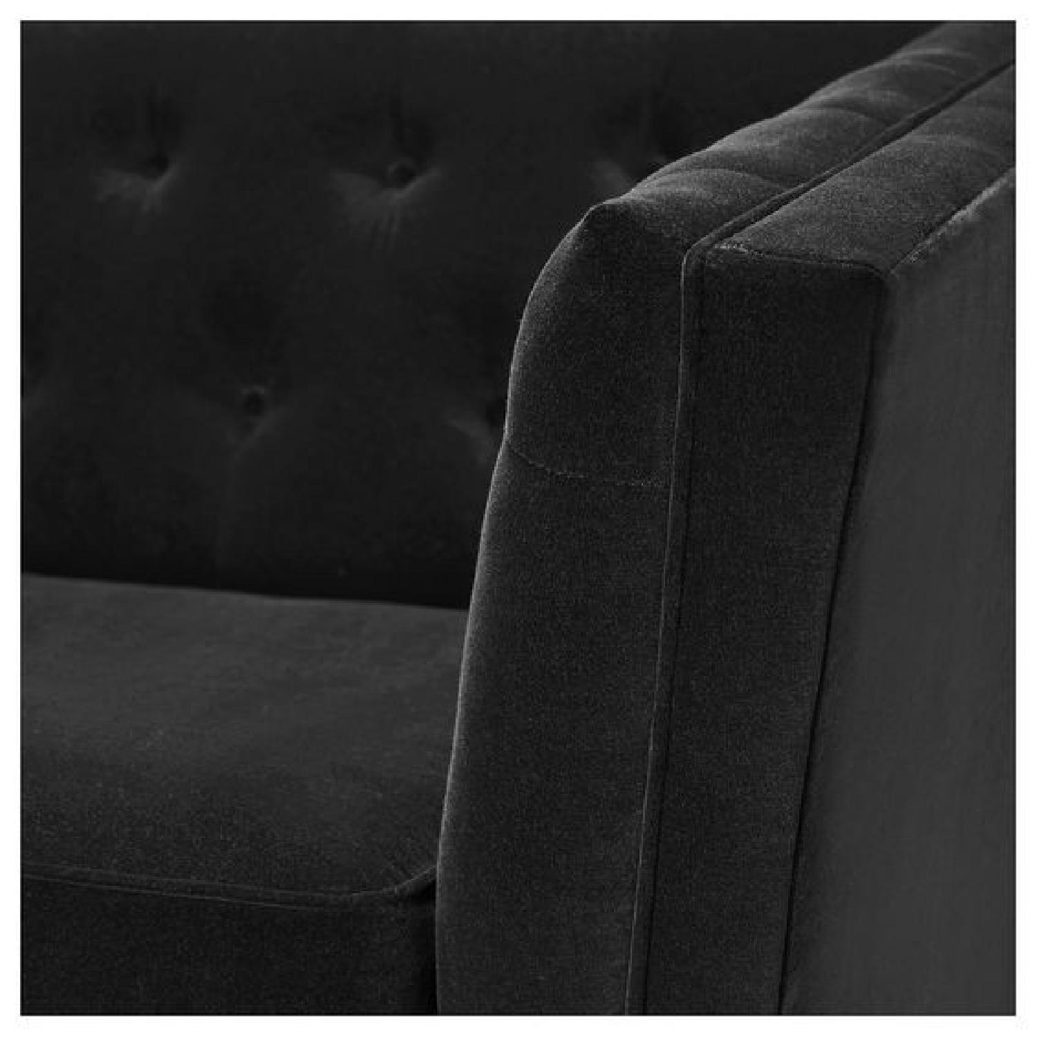 Ikea Grey Tufted Velvet Sofa - image-5