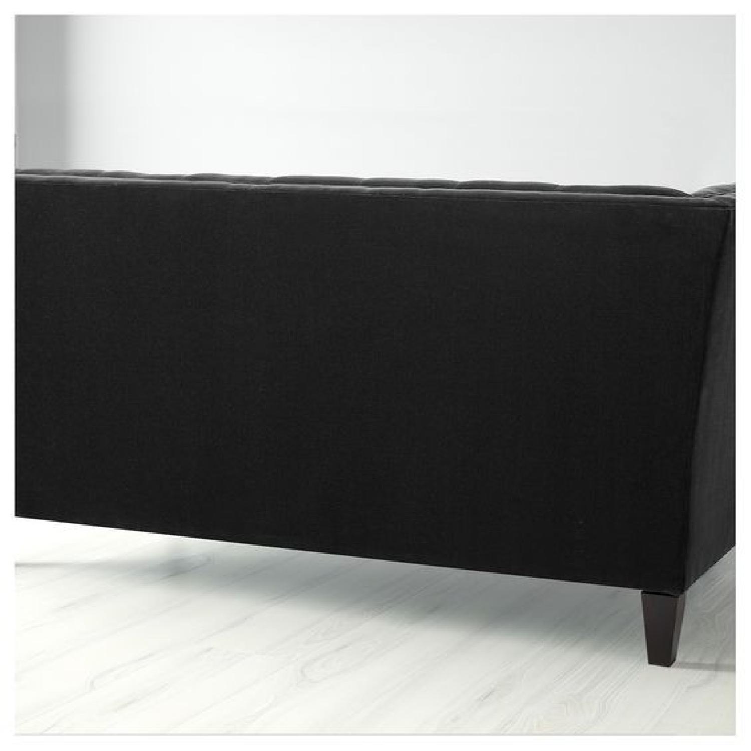 Ikea Grey Tufted Velvet Sofa - image-6