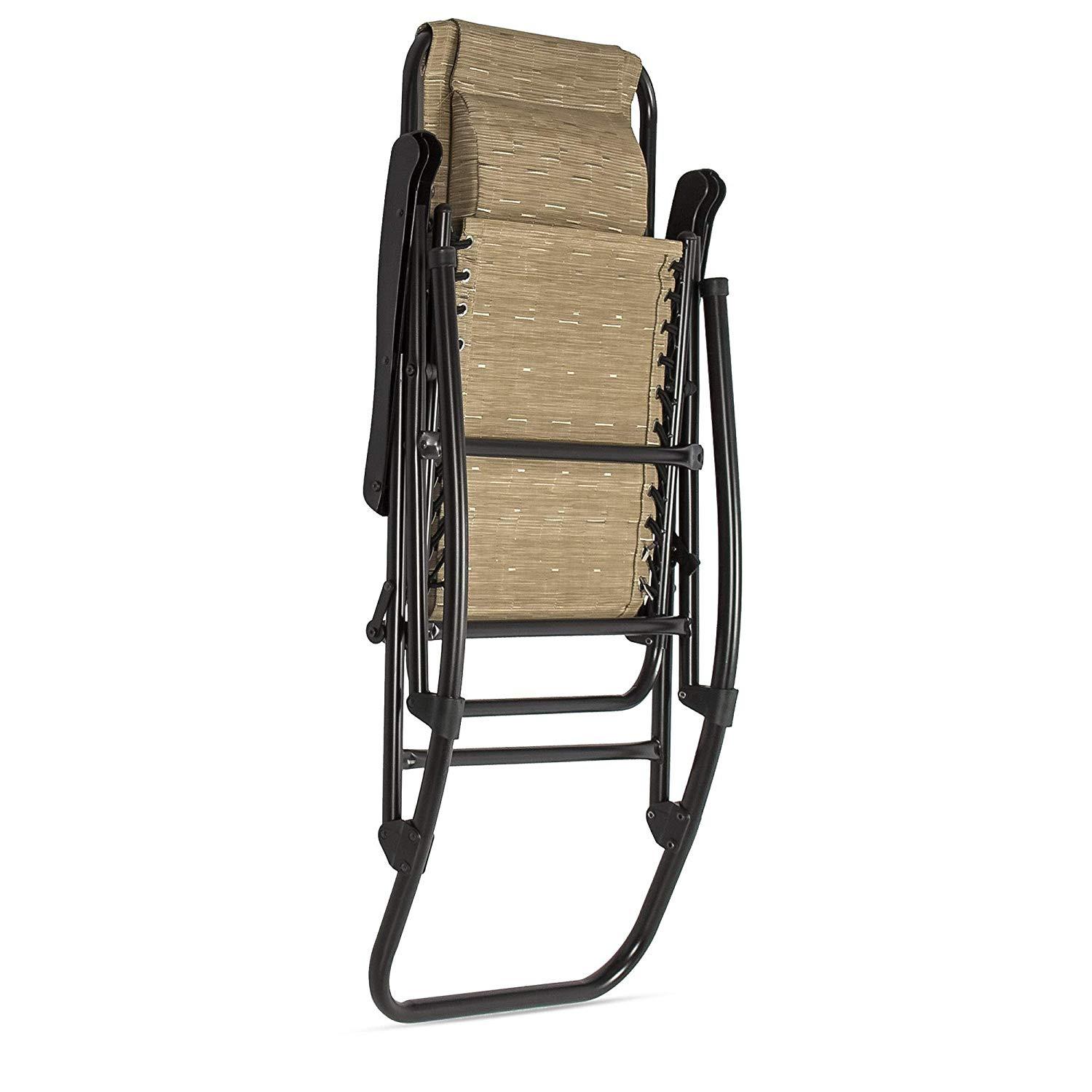 Foldable Zero Gravity Rocking Patio Recliner Chair - image-2
